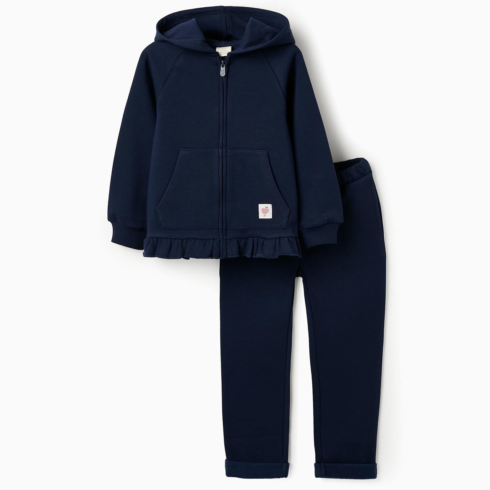 Tracksuit with Ruffles for Girls, Dark Blue