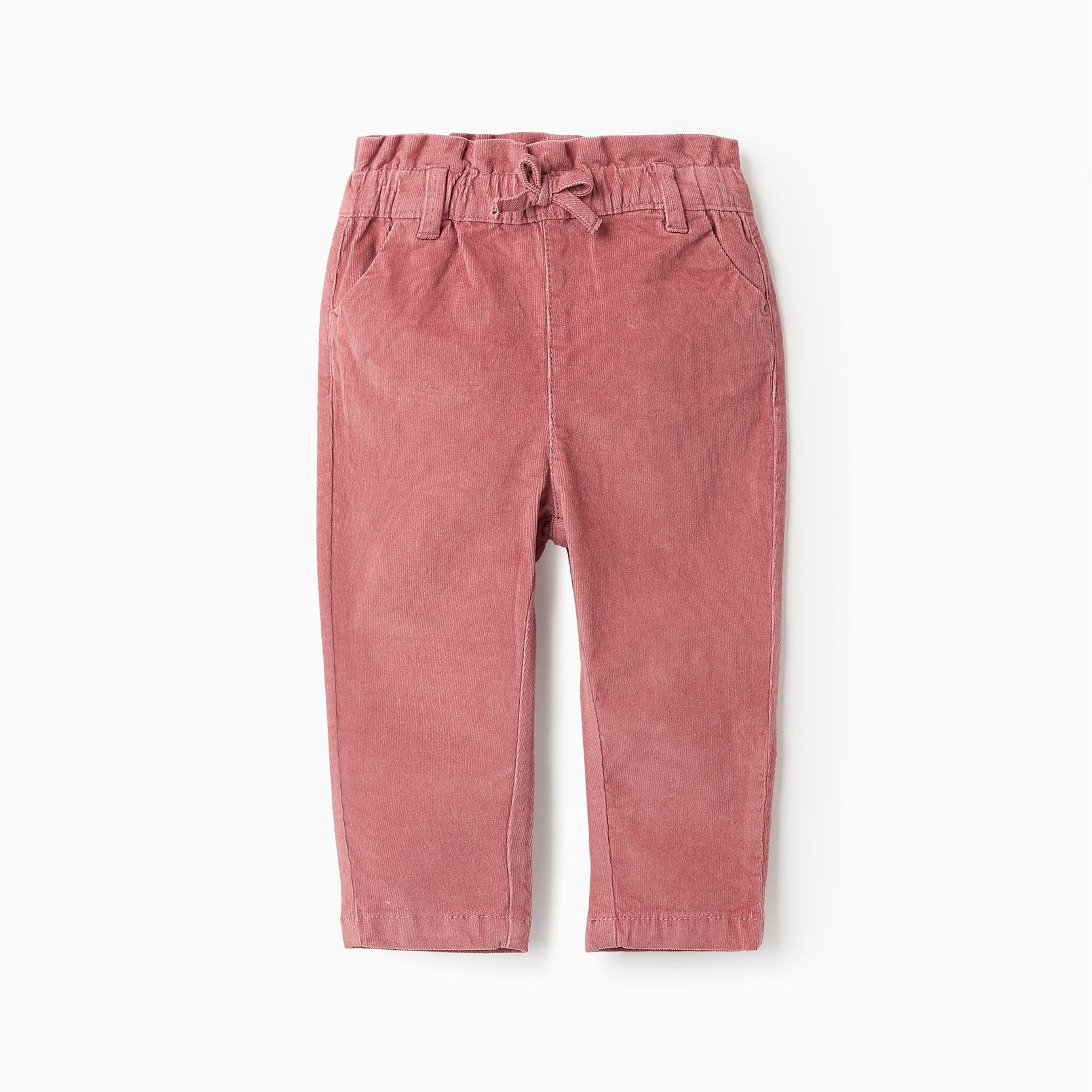 Corduroy Trousers for Baby Girls 'Paperbag', Pink