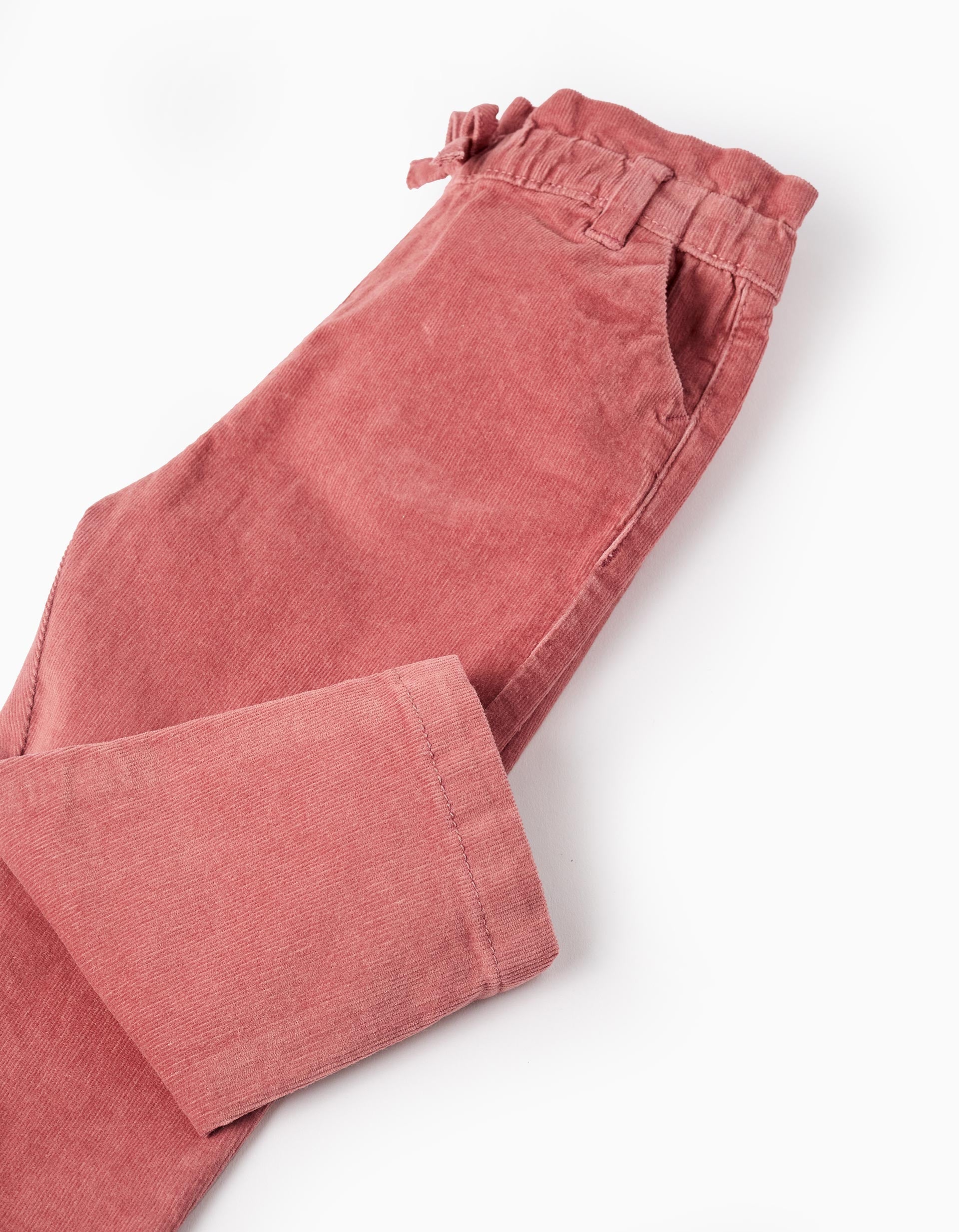 Corduroy Trousers for Baby Girls 'Paperbag', Pink