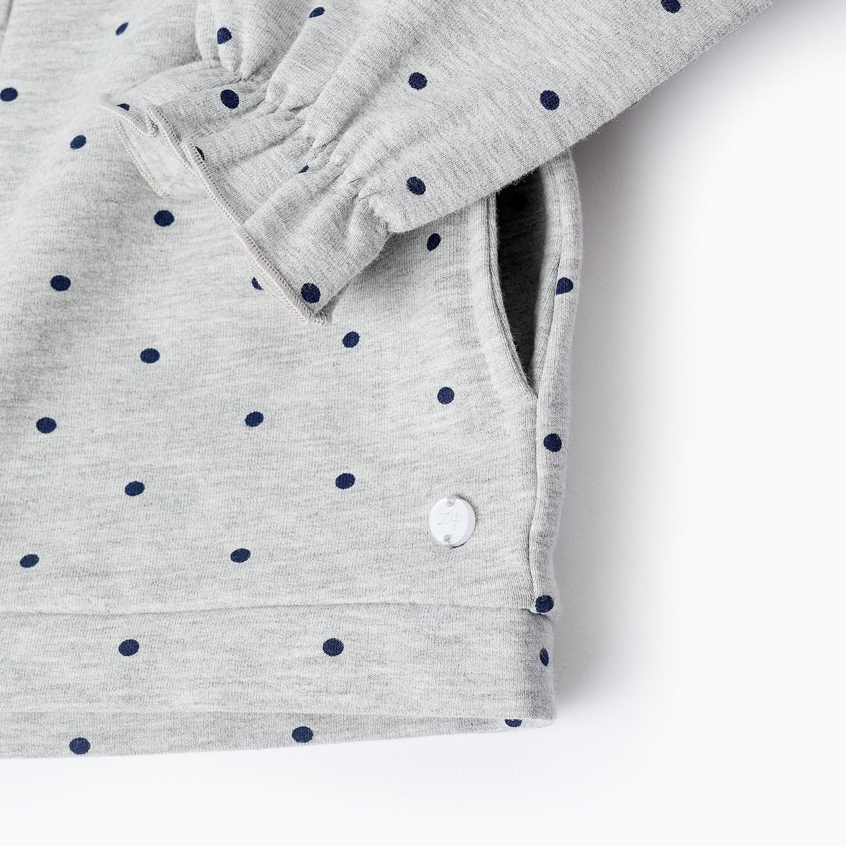 Polka Dot Jacket for Baby Girls, Grey