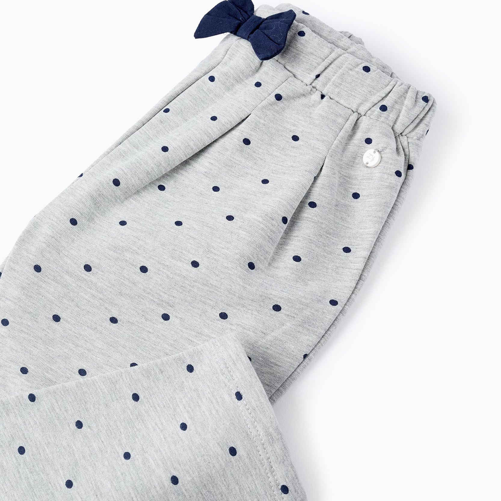 Polka Dot Trousers for Baby Girls, Grey/Dark Blue