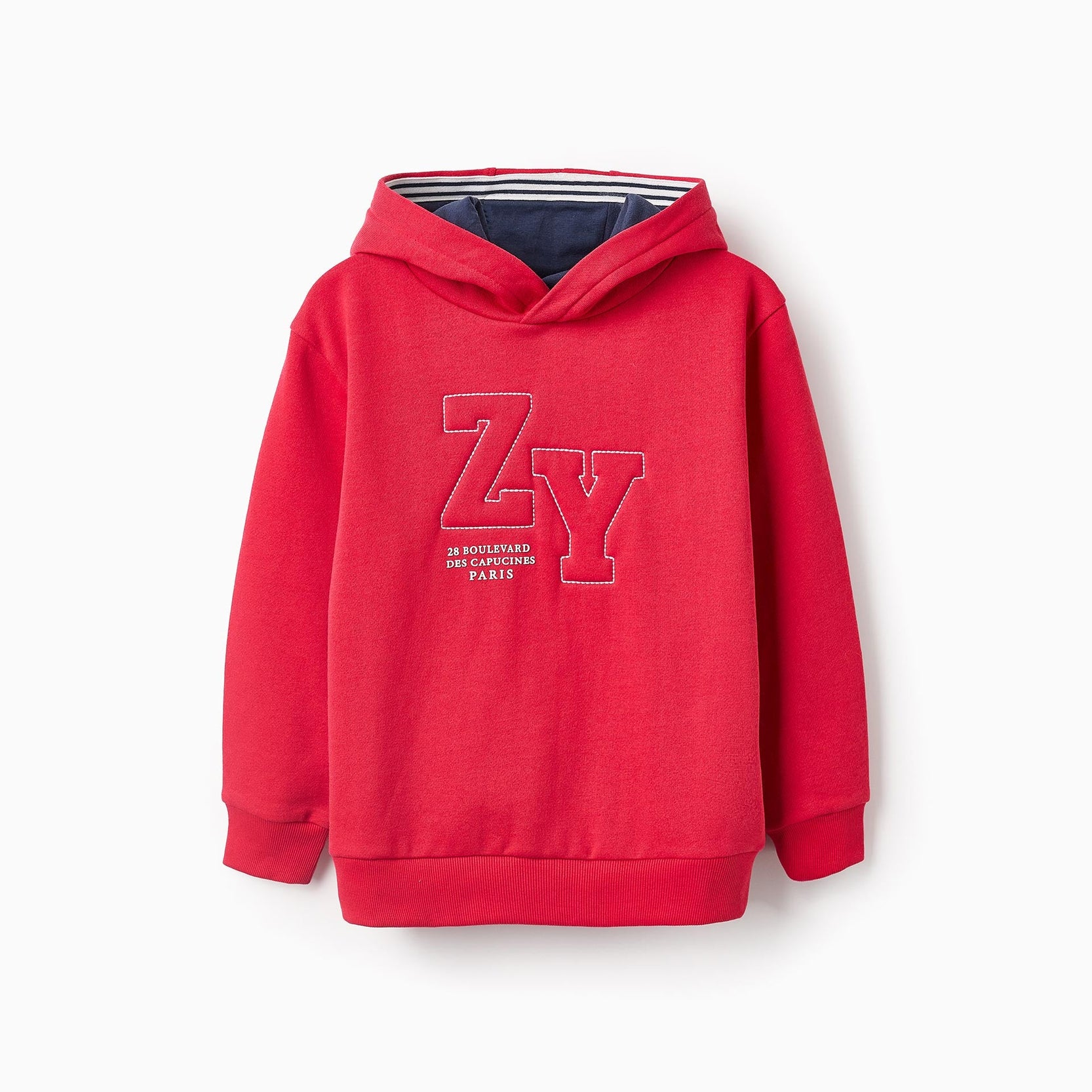 Fleece Hooded Jacket for Boys 'ZY Paris', Red
