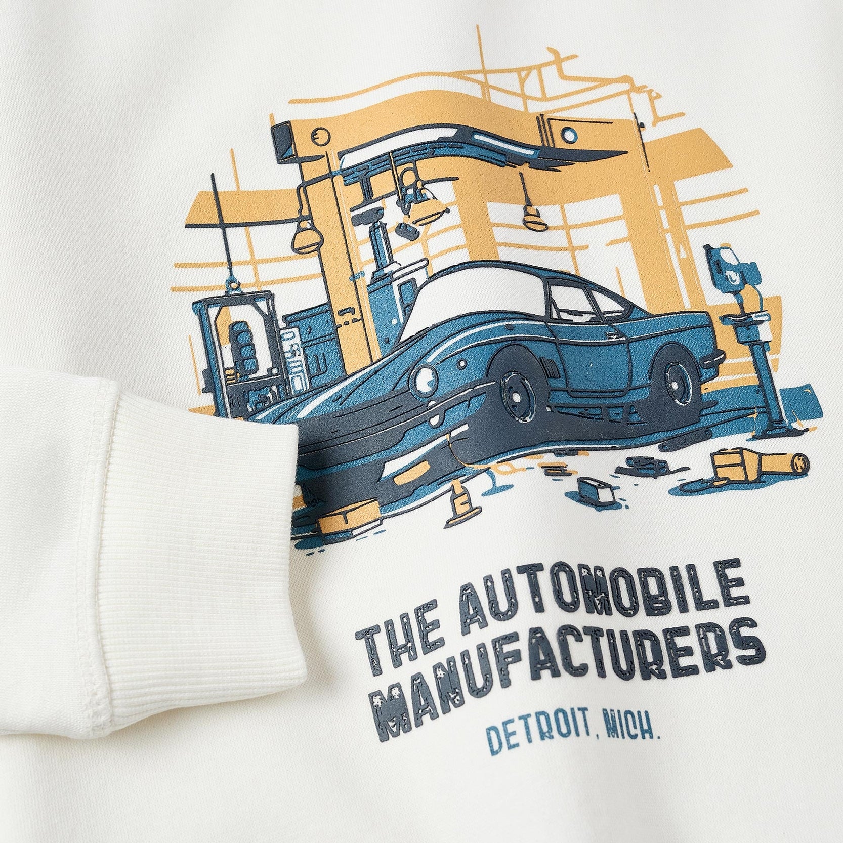 Fleece Sweatshirt for Boys 'Detroit', White