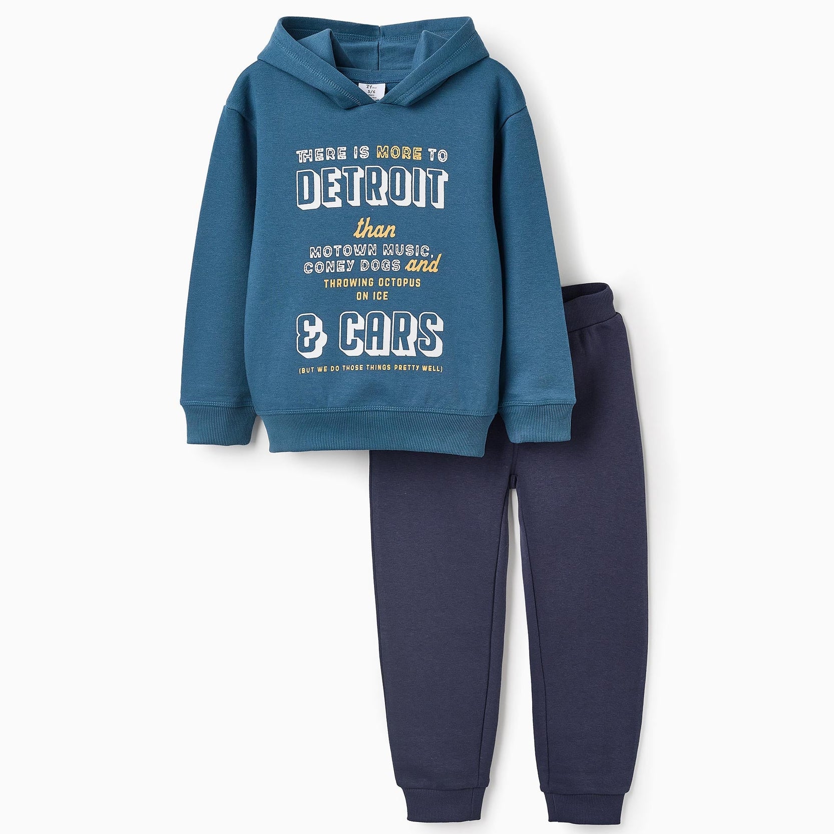 Fleece Sweatshirt + Trousers for Boys 'Detroit', Turquoise/Dark Blue