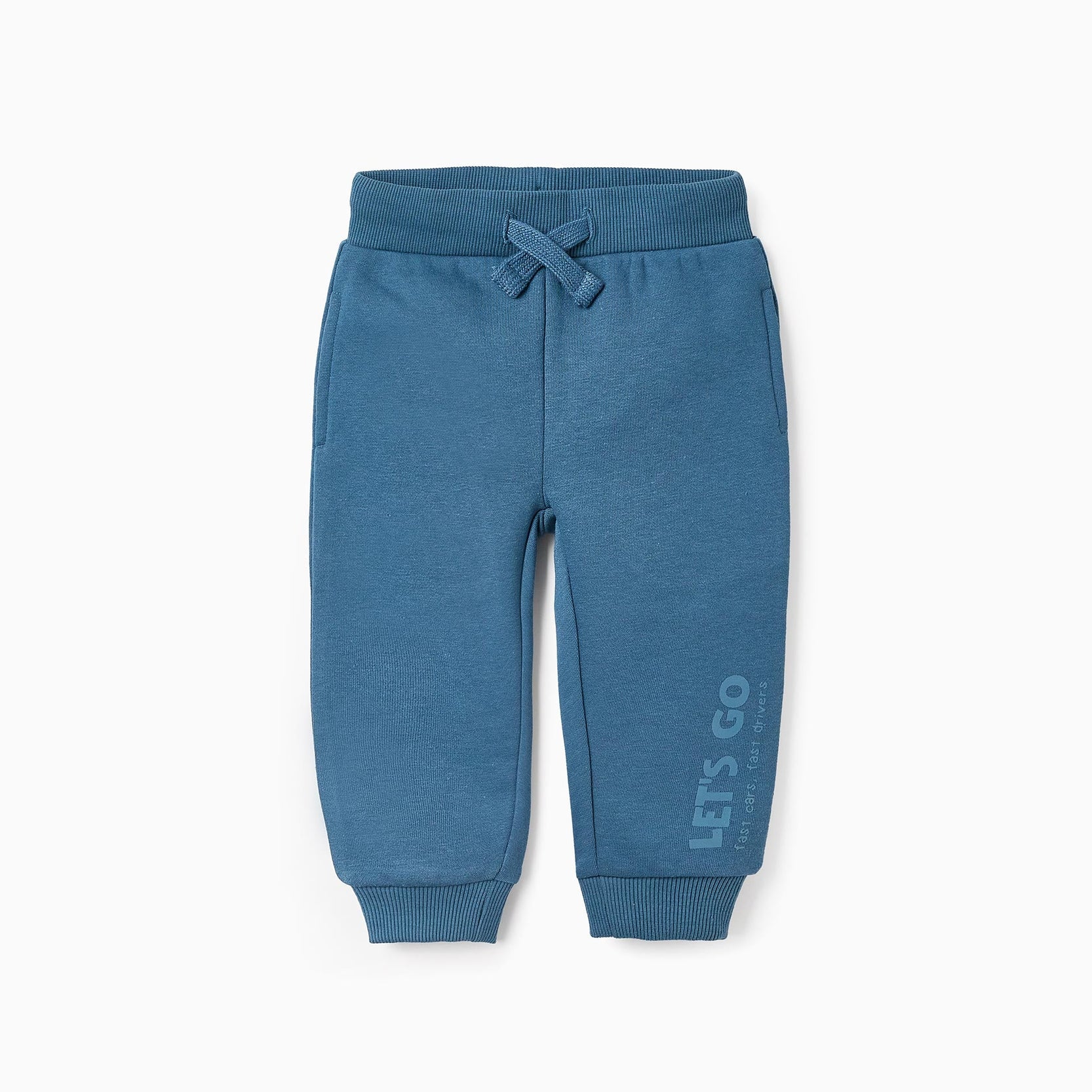 Joggers for Baby Boys 'Let's Go', Turquoise