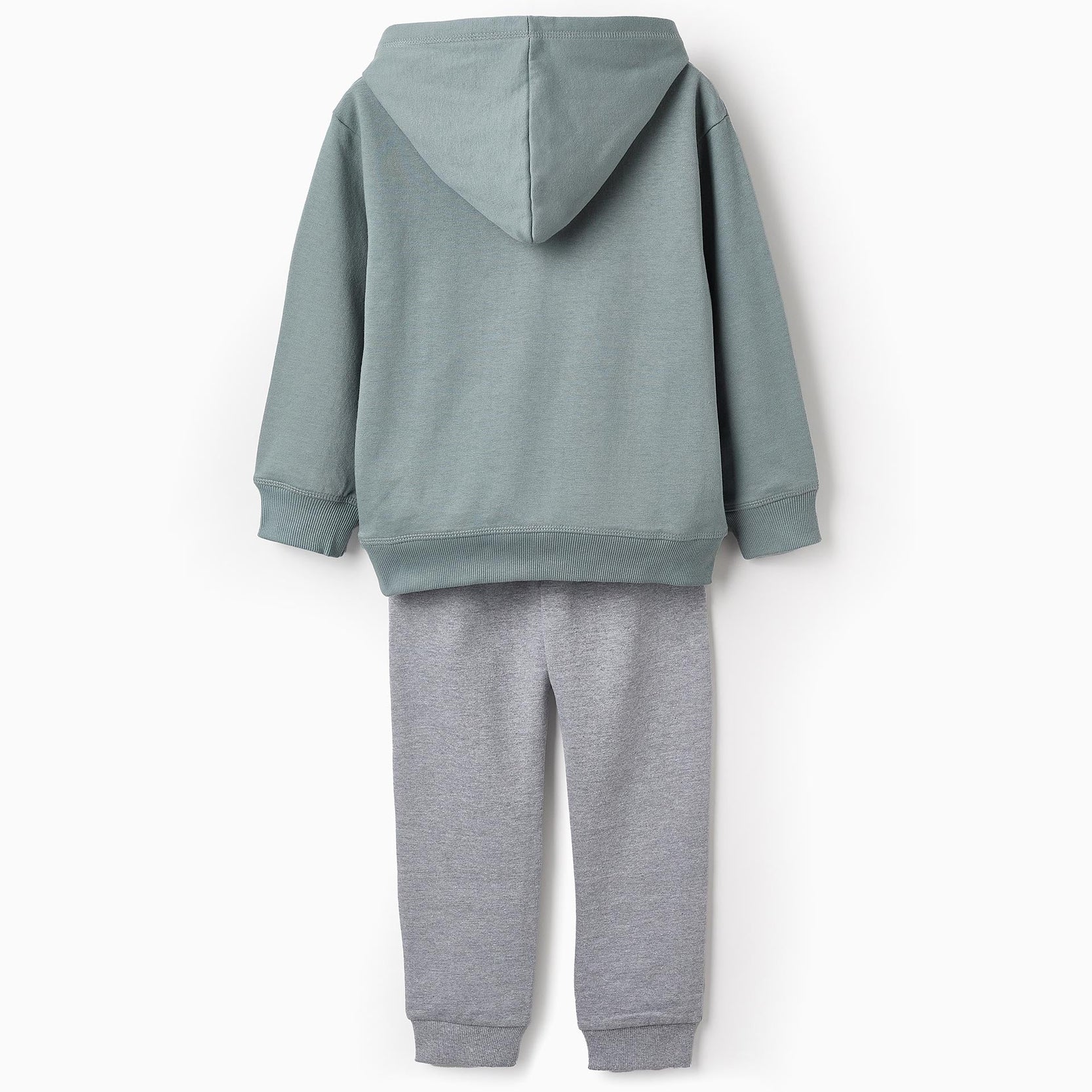 Fleece Sweatshirt + Trousers for Boys 'Chicago', Green/Grey