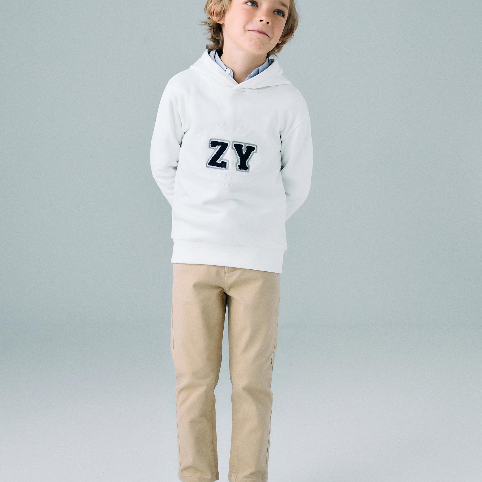 Chino Twill Trousers for Boys 'Slim Fit', Beige