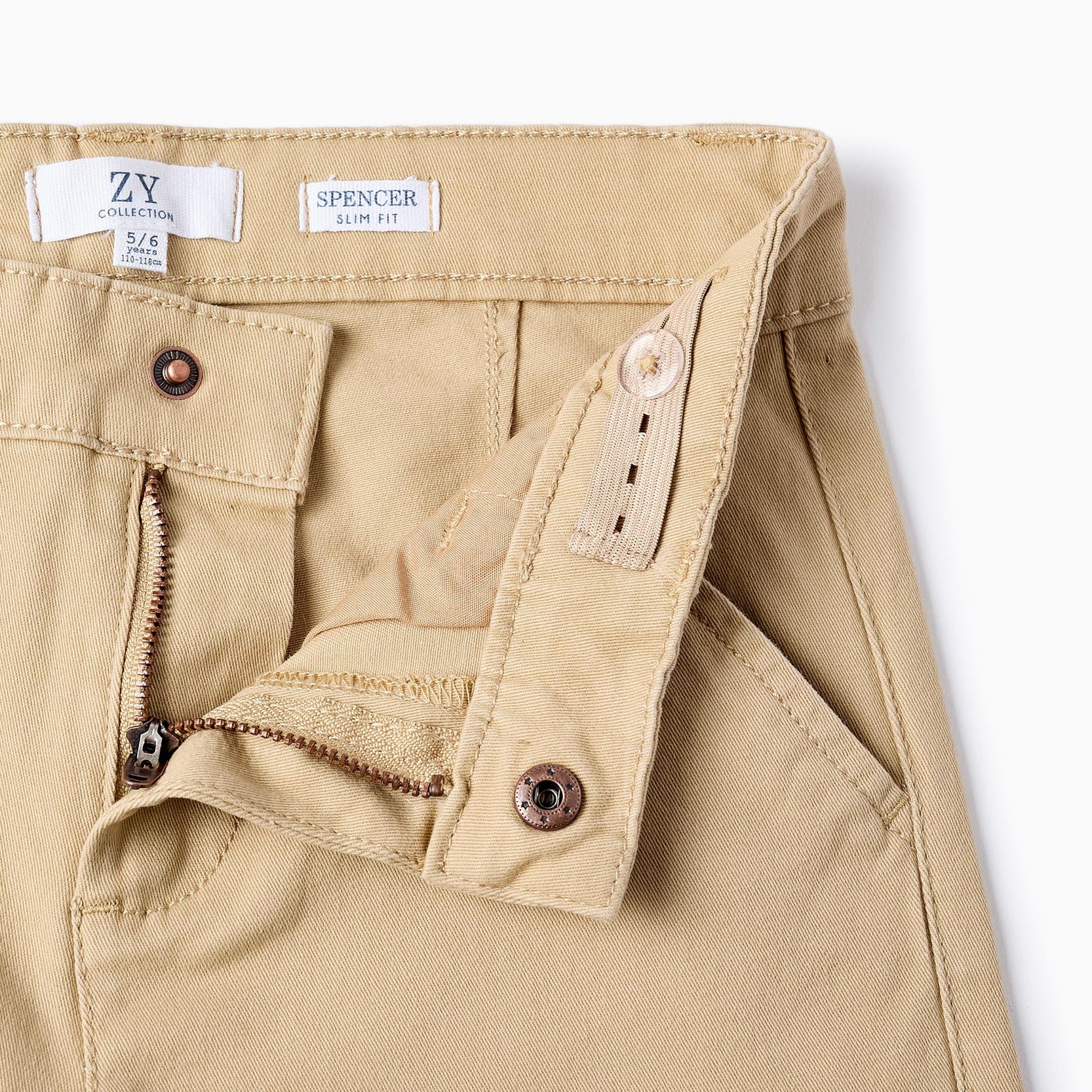 Chino Twill Trousers for Boys 'Slim Fit', Beige
