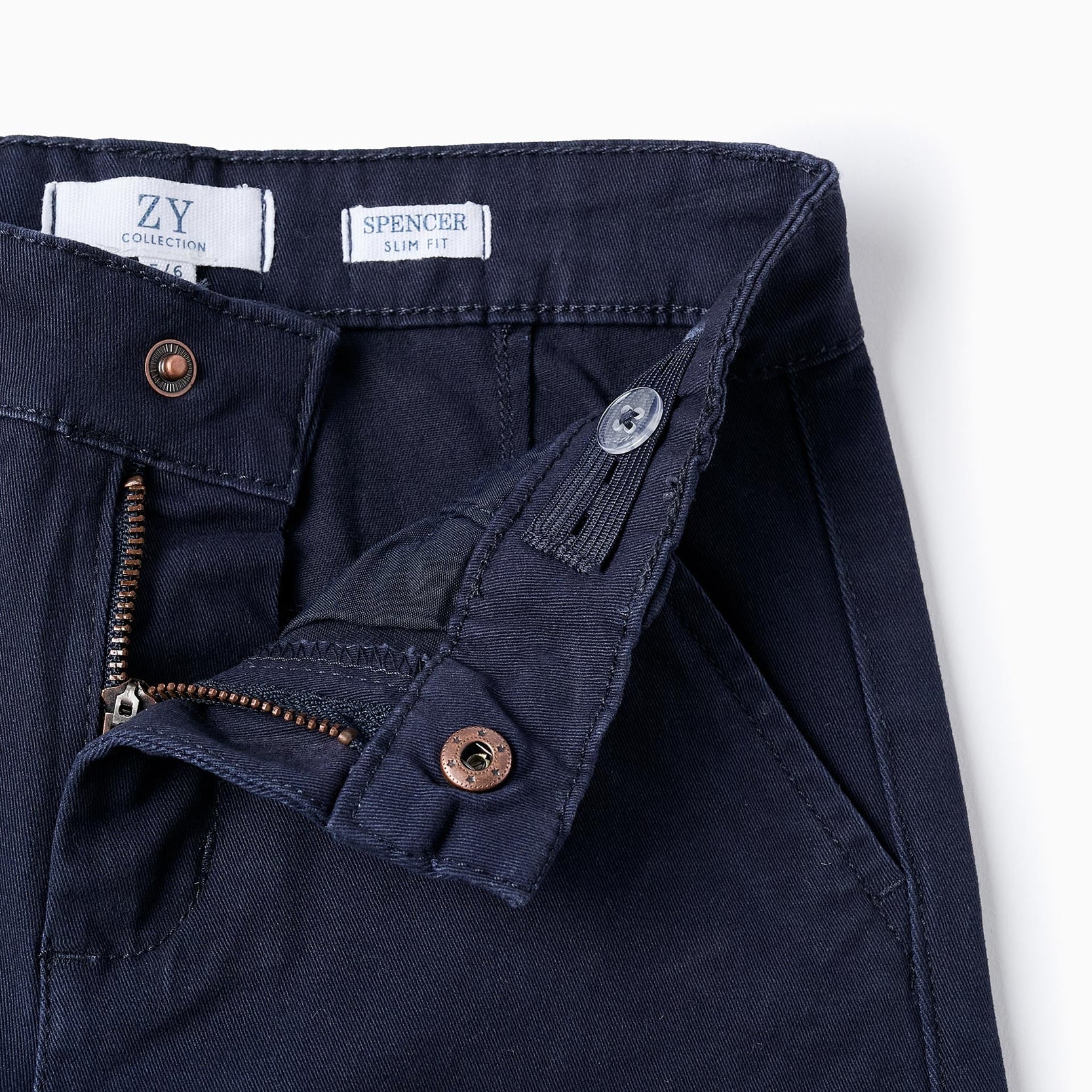 Chino Twill Trousers for Boys 'Slim Fit', Dark Blue