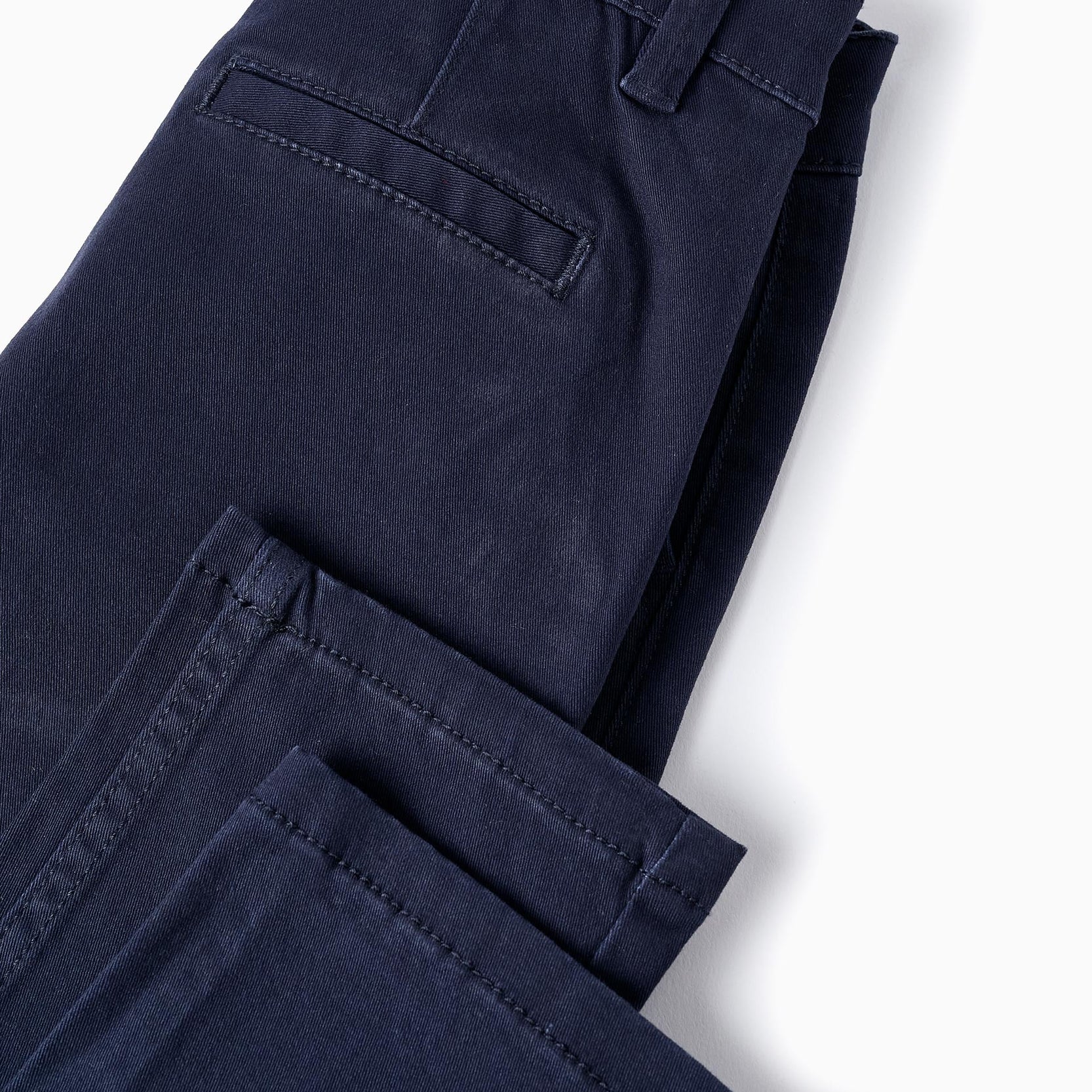 Chino Twill Trousers for Boys 'Slim Fit', Dark Blue