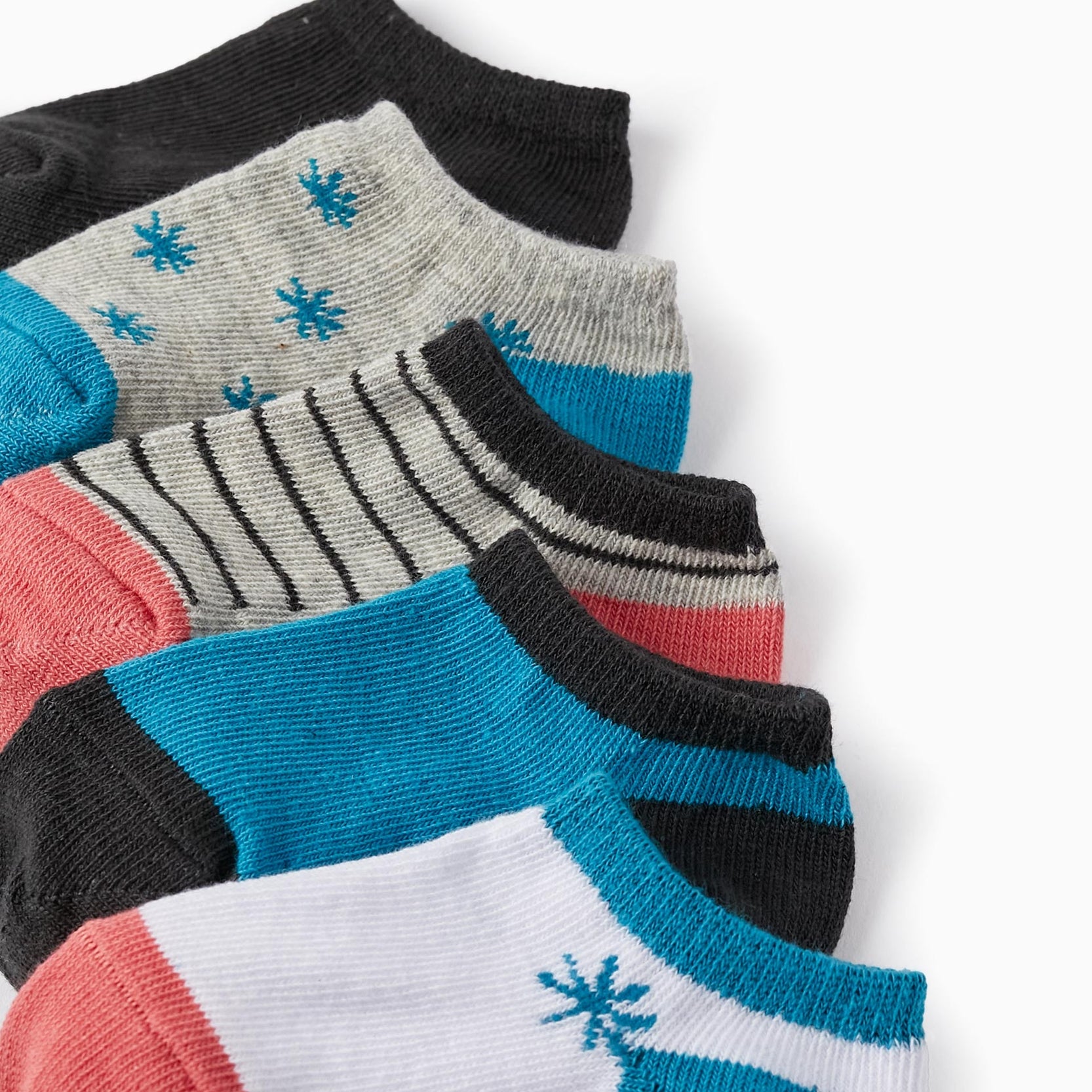 Pack of 5 Pairs of Ankle Socks for Baby Boys 'Stars', Multicolour