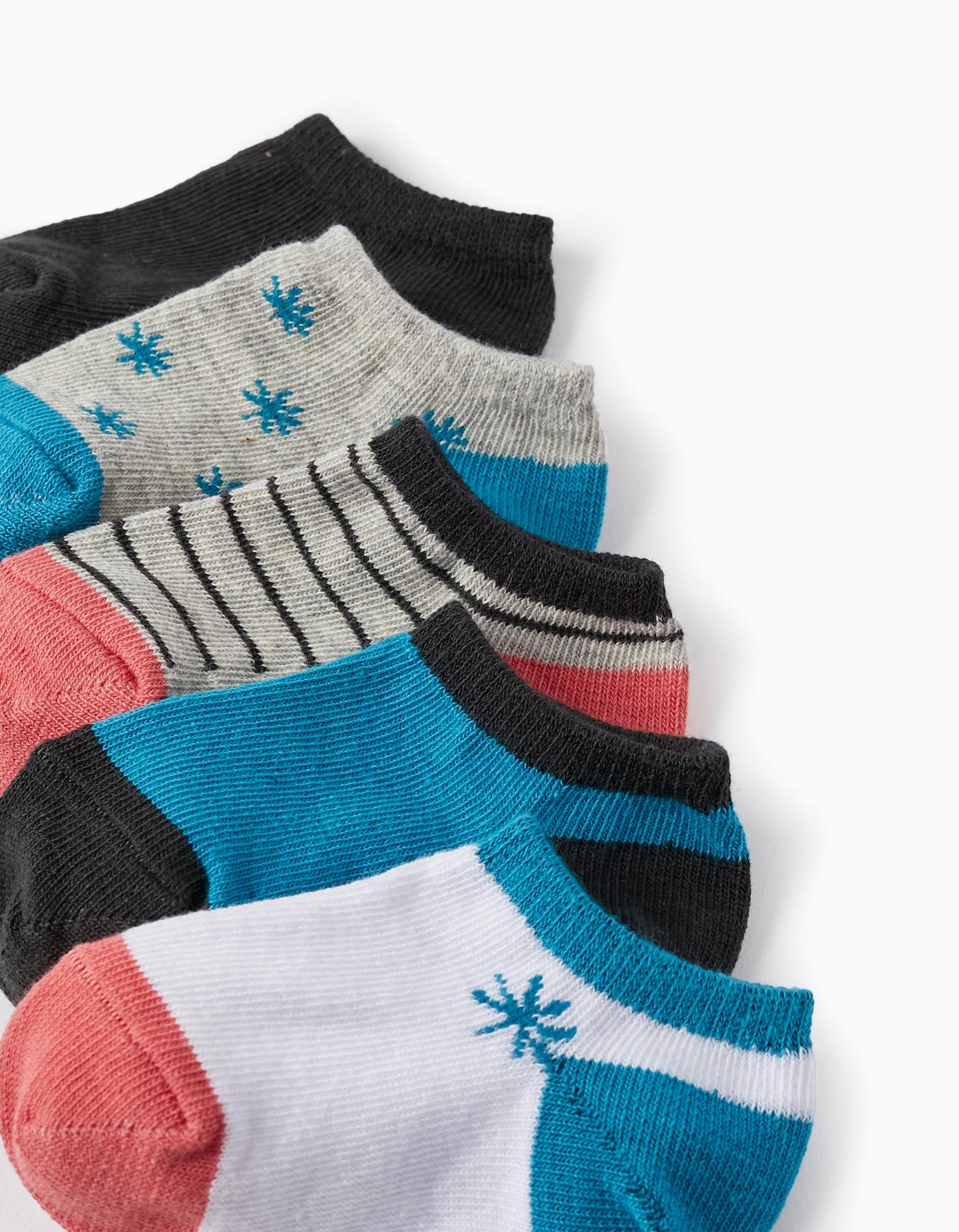 Pack of 5 Pairs of Ankle Socks for Baby Boys 'Stars', Multicolour