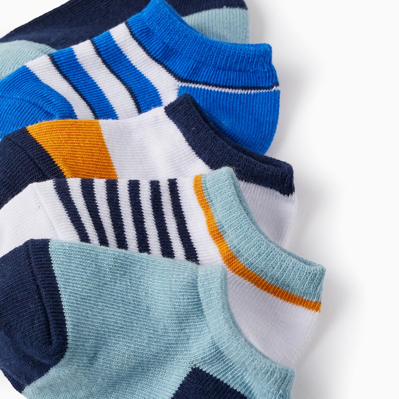 Pack of 5 Pairs of Ankle Socks for Baby Boys 'Stripes', Multicolour