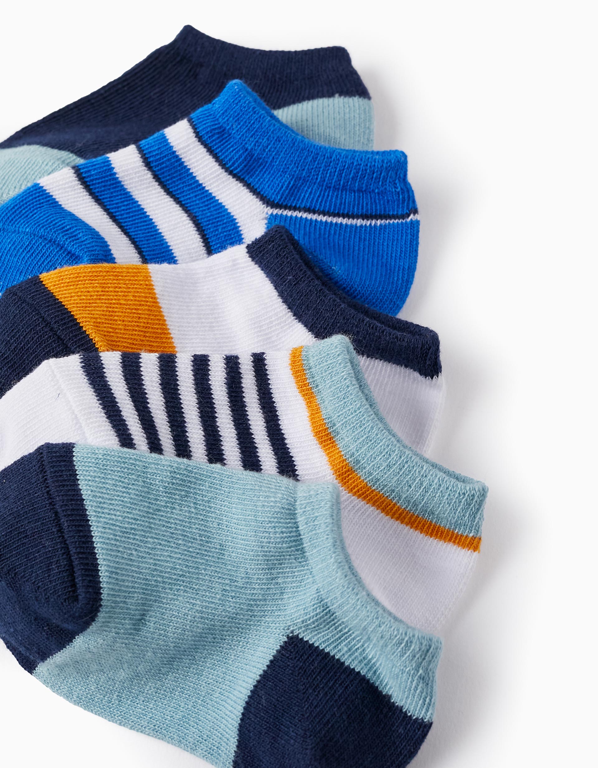 Pack of 5 Pairs of Ankle Socks for Baby Boys 'Stripes', Multicolour