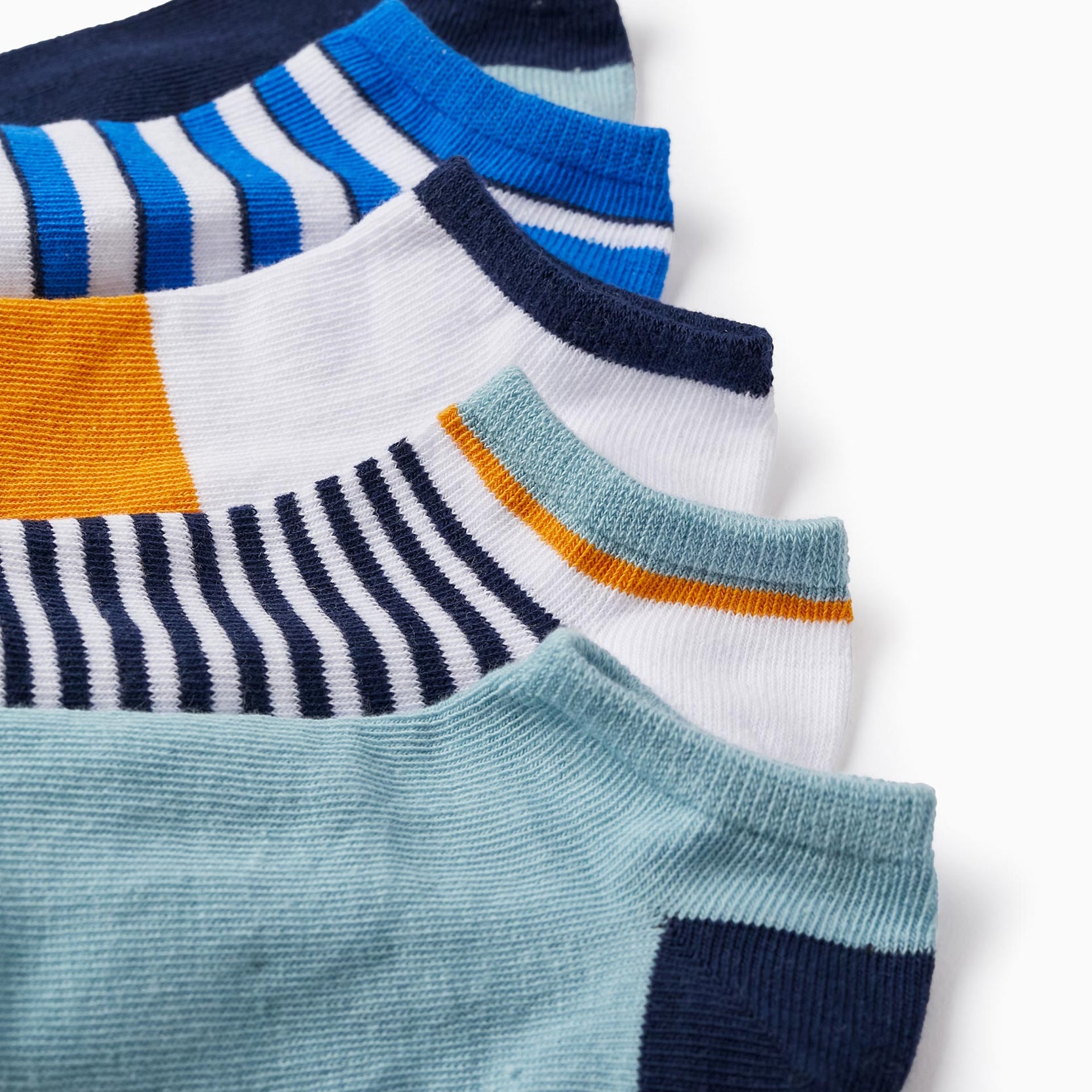 Pack of 5 Pairs of Ankle Socks for Boys 'Stripes', Multicolour