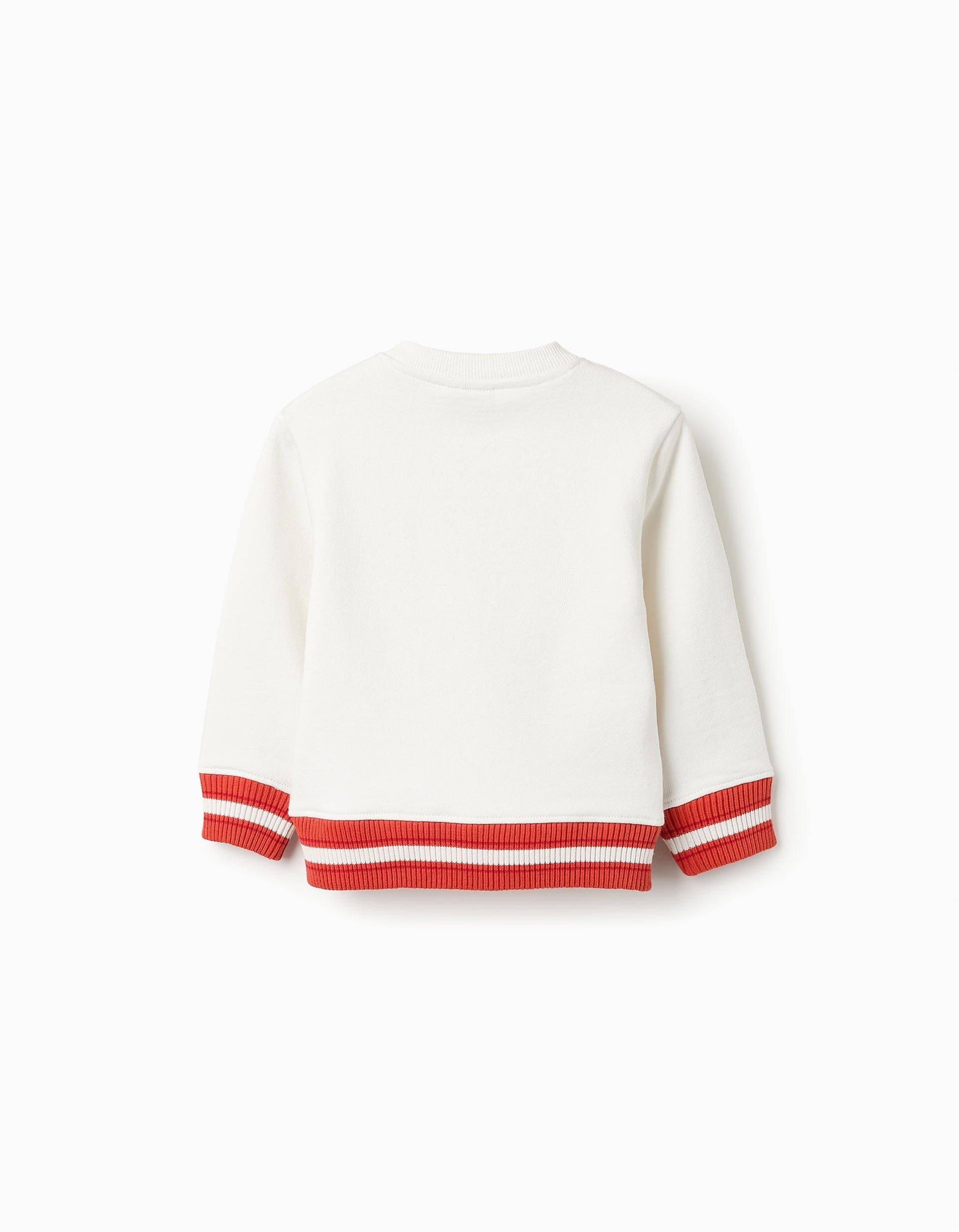 Cotton Sweatshirt for Baby Boys 'Friendship', White/Orange