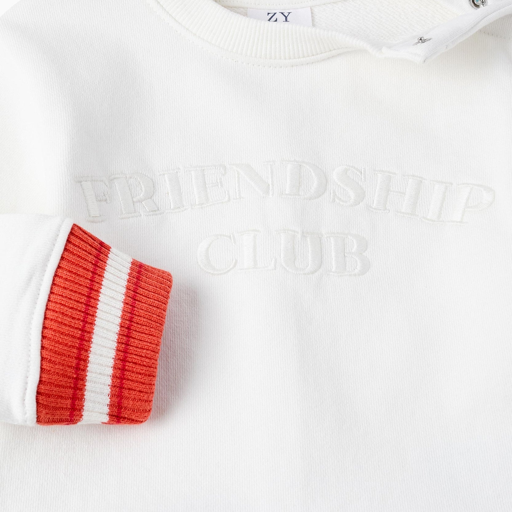 Cotton Sweatshirt for Baby Boys 'Friendship', White/Orange