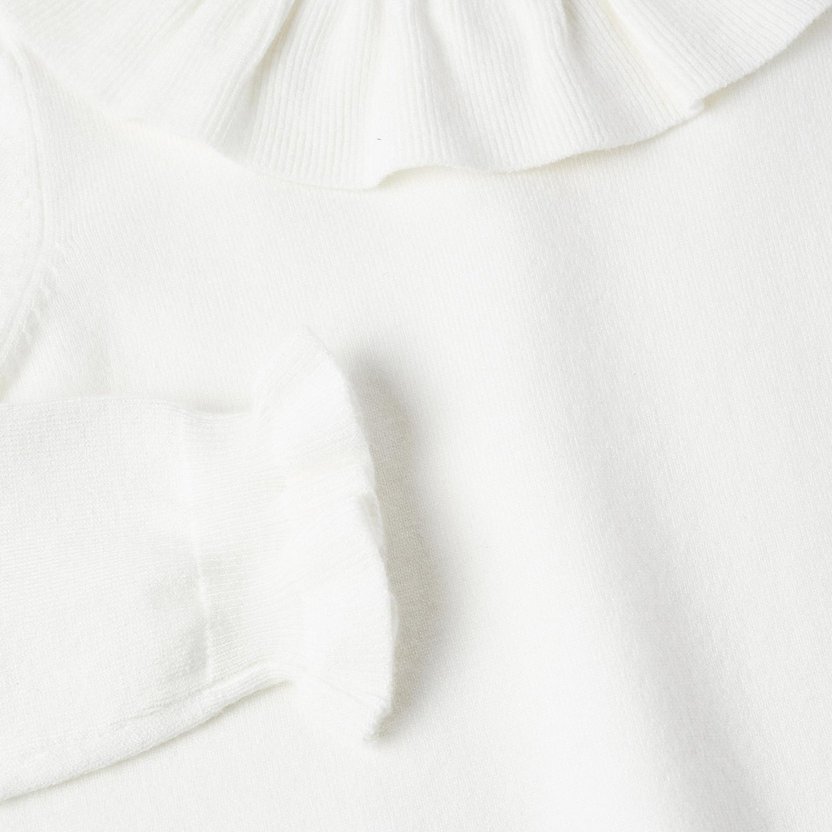 Knit Jumper with Ruffles for Girls, White