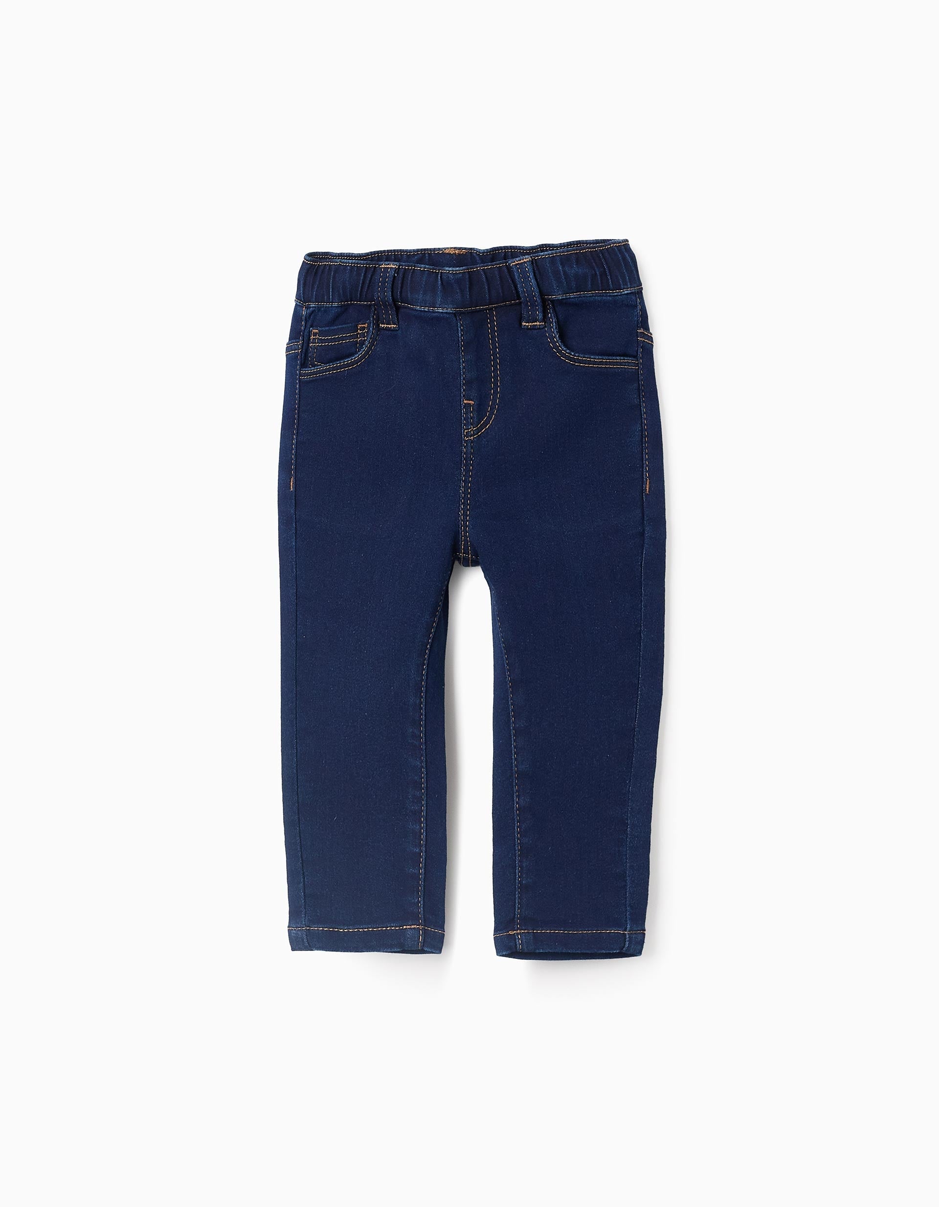 Denim Trousers for Baby Girls, Dark Blue
