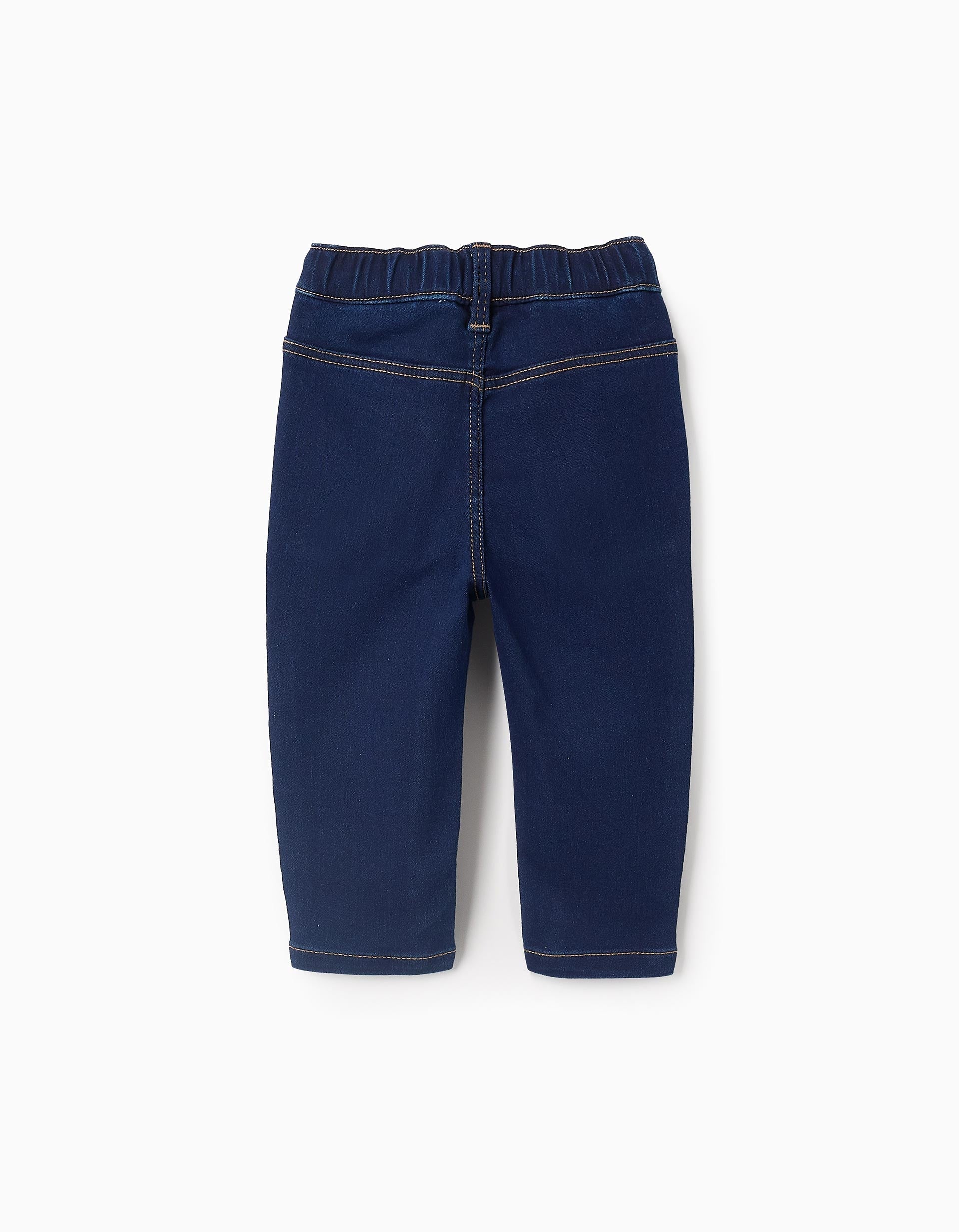 Denim Trousers for Baby Girls, Dark Blue