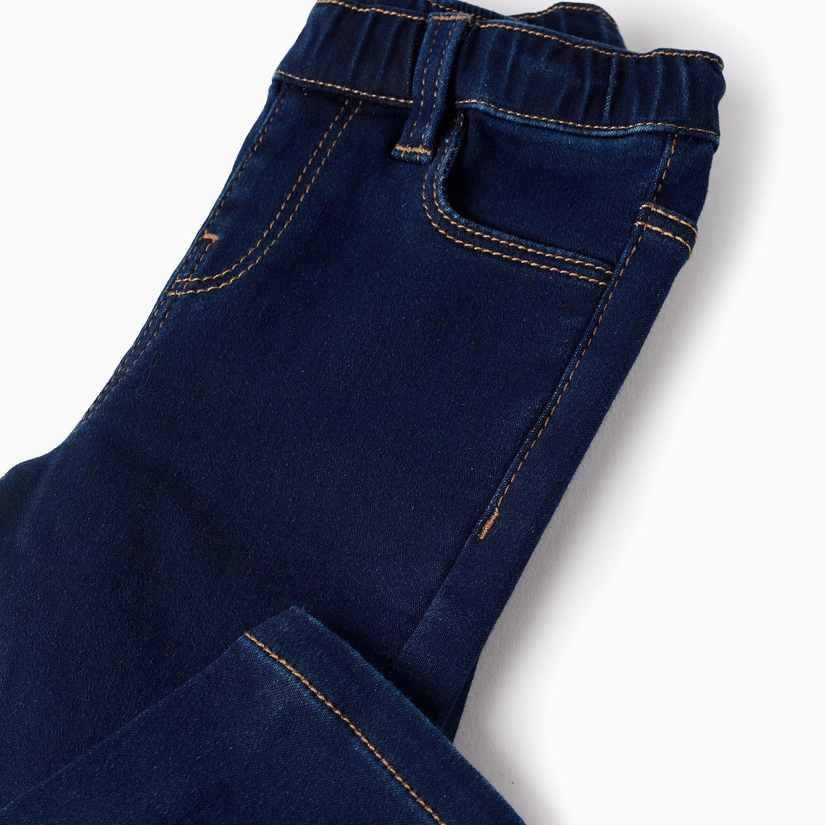 Denim Trousers for Baby Girls, Dark Blue