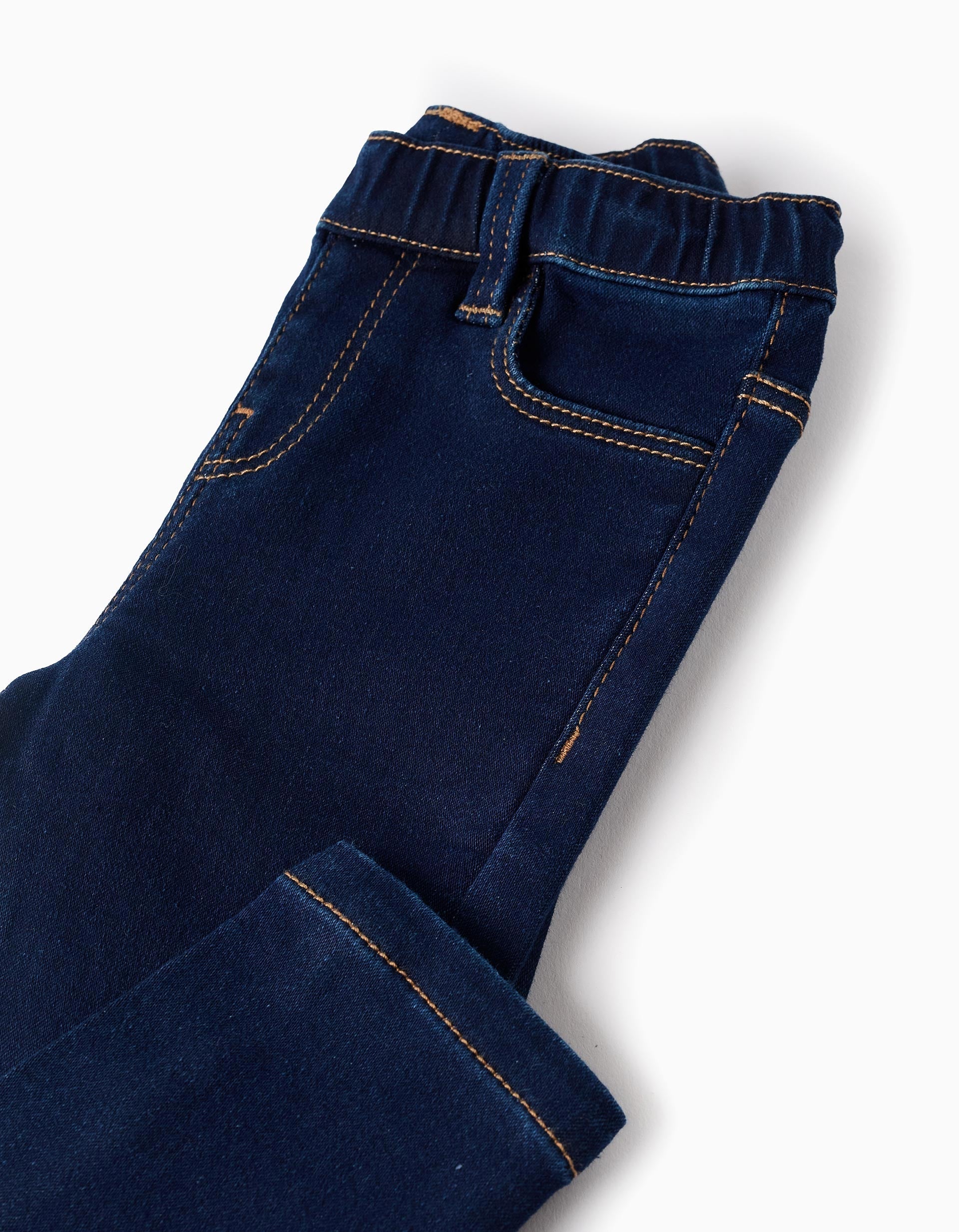 Denim Trousers for Baby Girls, Dark Blue