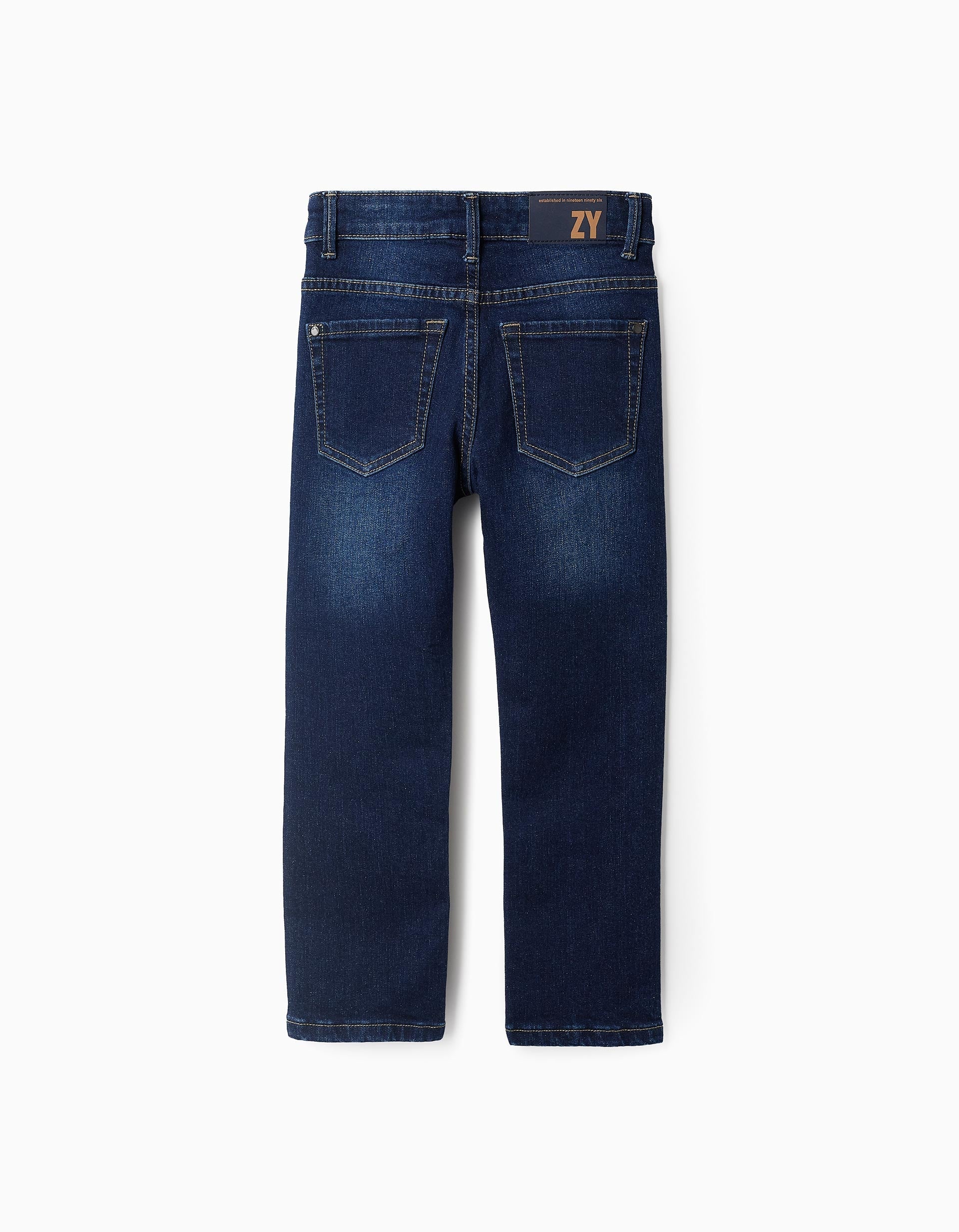 Denim Trousers for Boys Slim Fit, Dark Blue