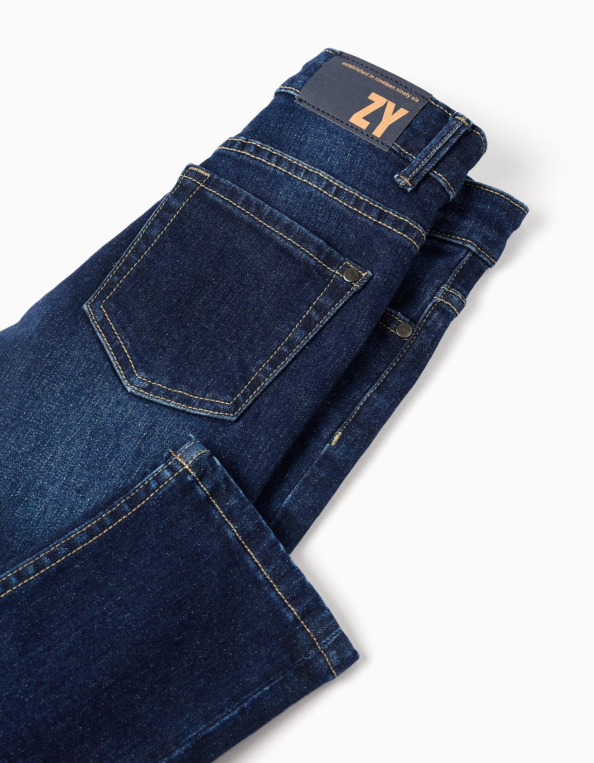 Denim Trousers for Boys Slim Fit, Dark Blue