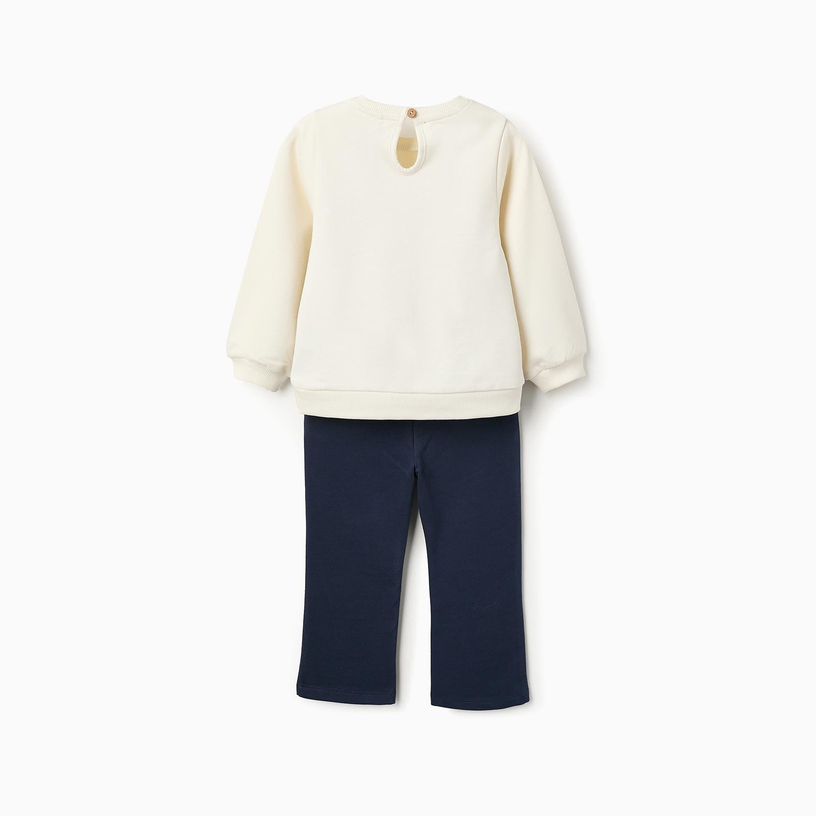 Sweatshirt + Flared Trousers for Baby Girls 'Minnie', Beige/Blue