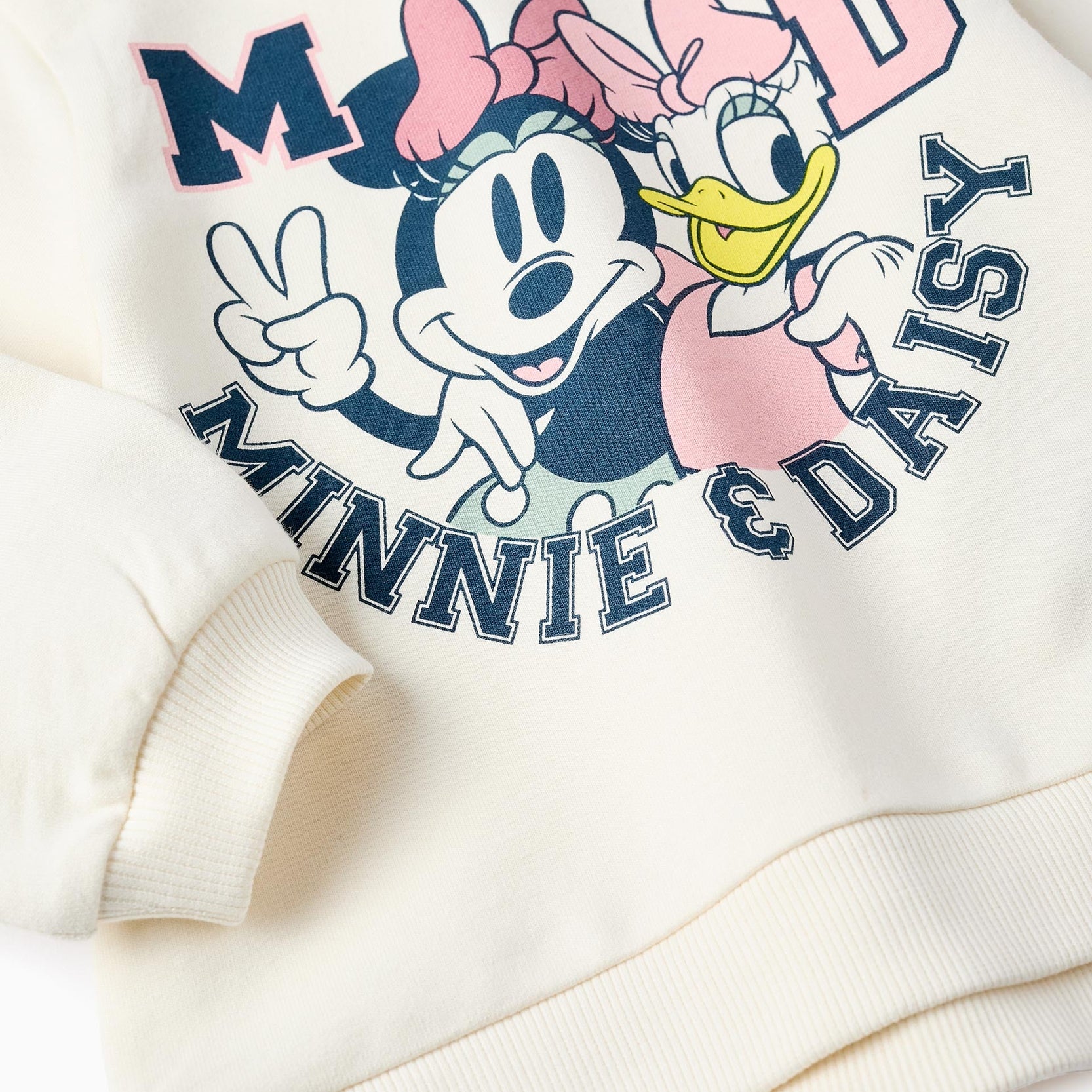 Sweatshirt + Flared Trousers for Baby Girls 'Minnie', Beige/Blue