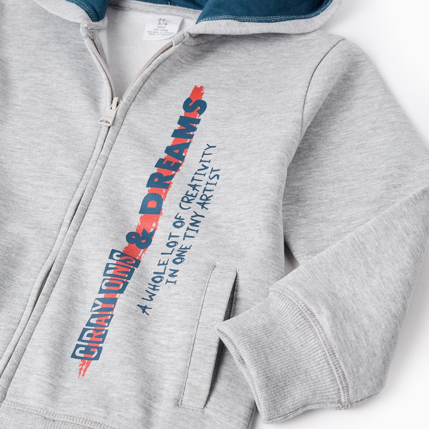 Jacket + Trousers Set for Baby Boys 'Creativity', Grey/Turquoise