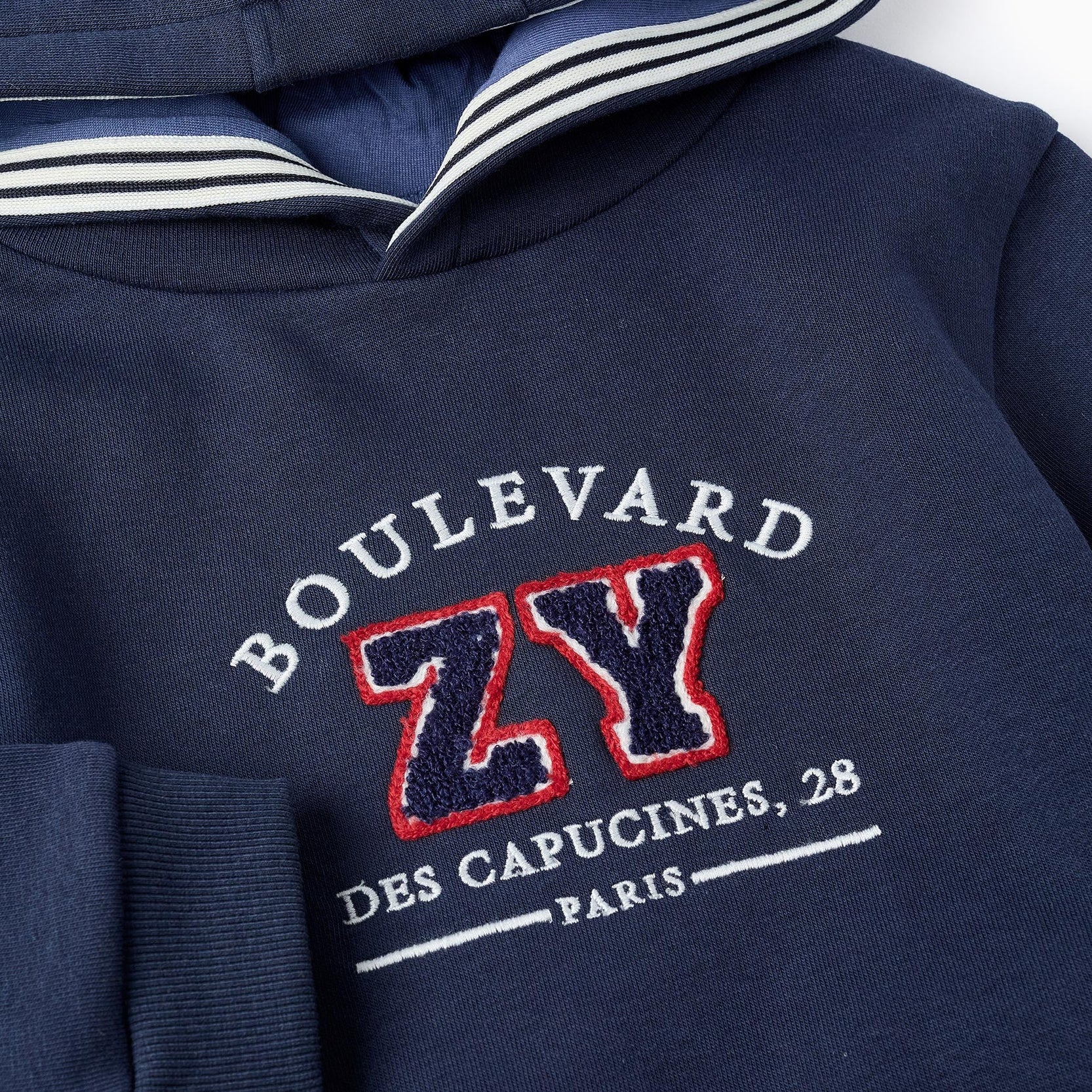 Fleece Hooded Jacket for Baby Boys 'ZY Paris', Dark Blue