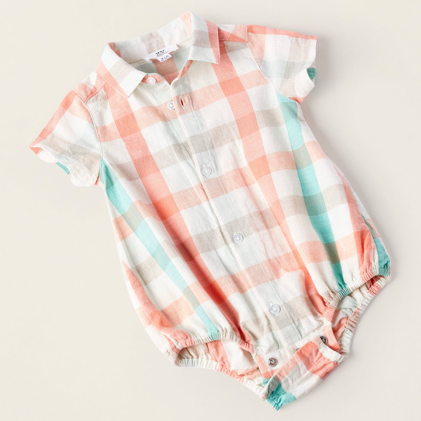 Shirt-Bodysuit + Jumpsuit for Newborn Boys 'B&S', Coral/Aqua Green