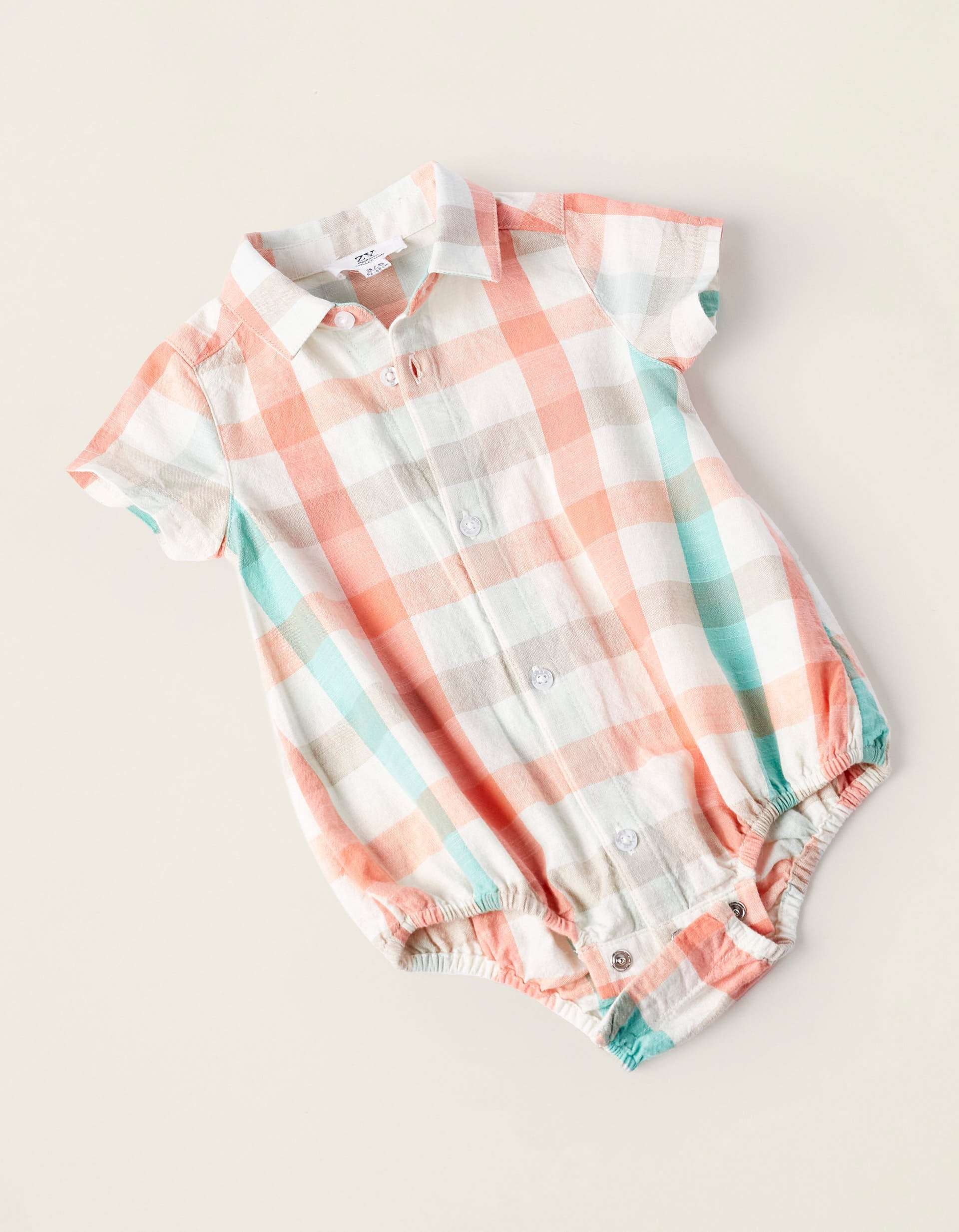 Shirt-Bodysuit + Jumpsuit for Newborn Boys 'B&S', Coral/Aqua Green