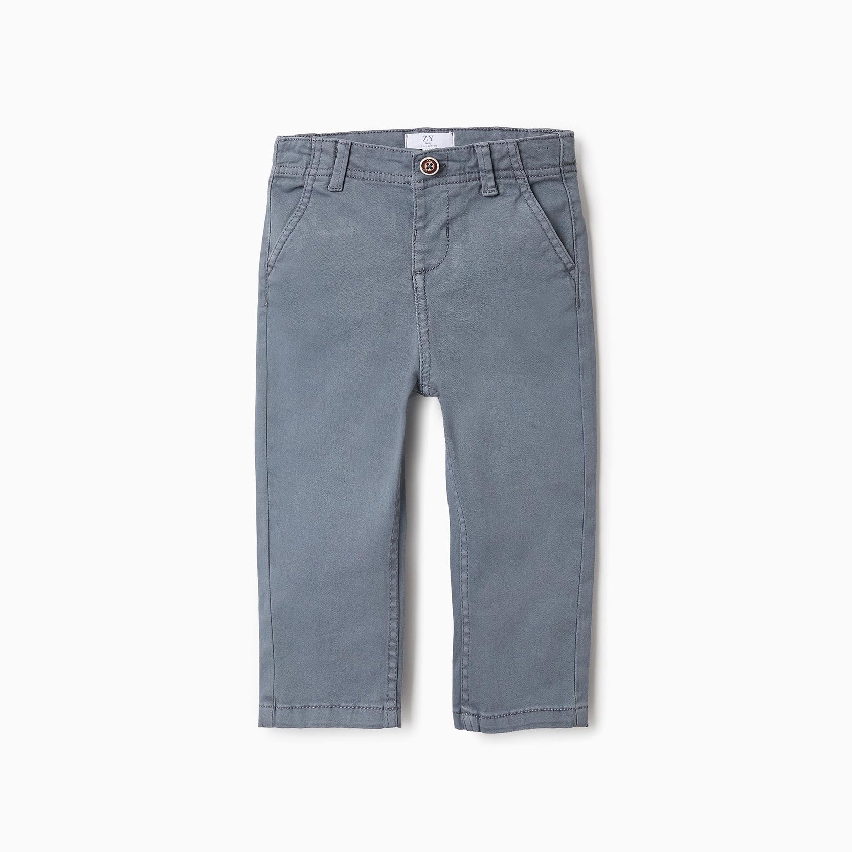 Twill Chino Trousers for Baby Boys, Blue