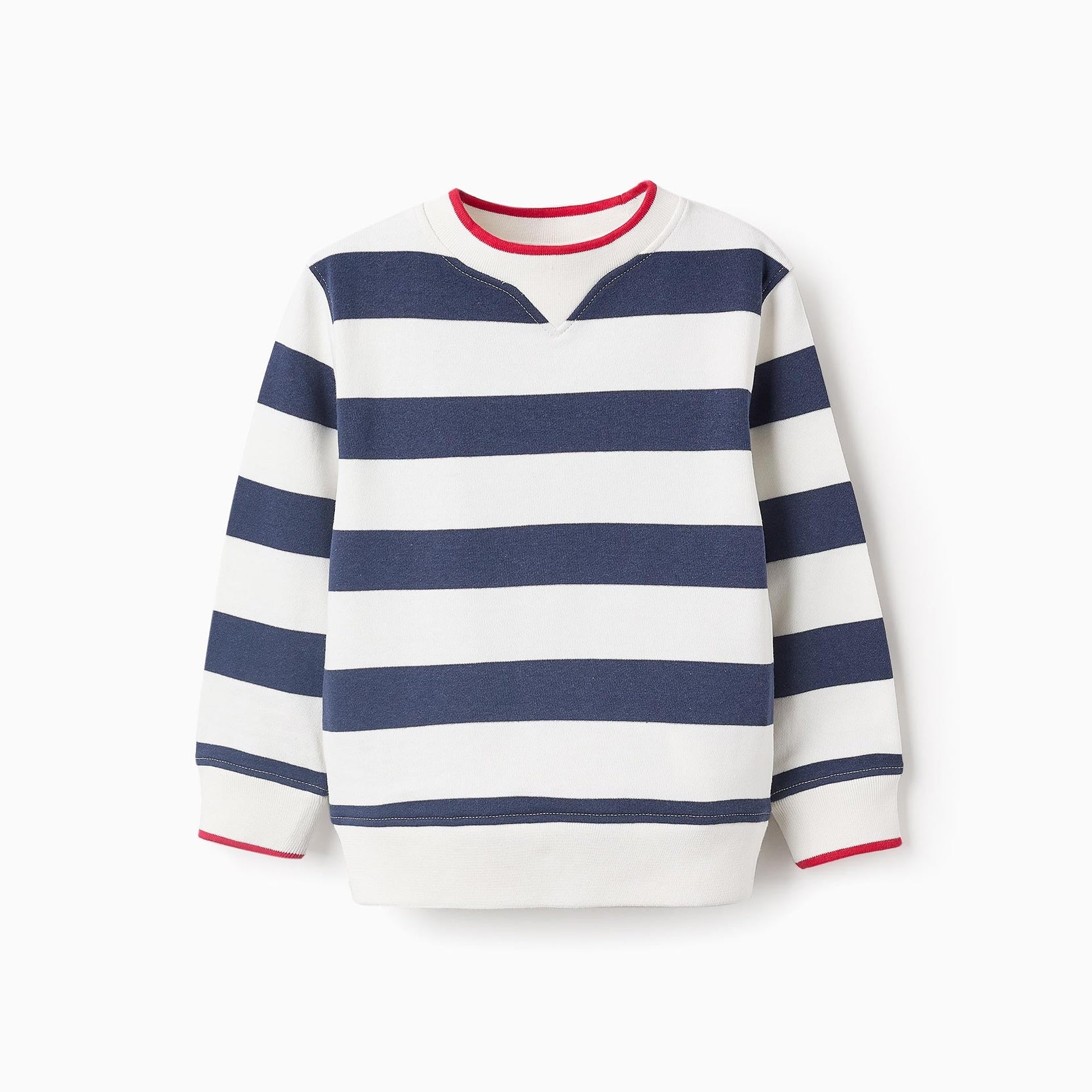 Striped Sweatshirt for boys, Blue/White