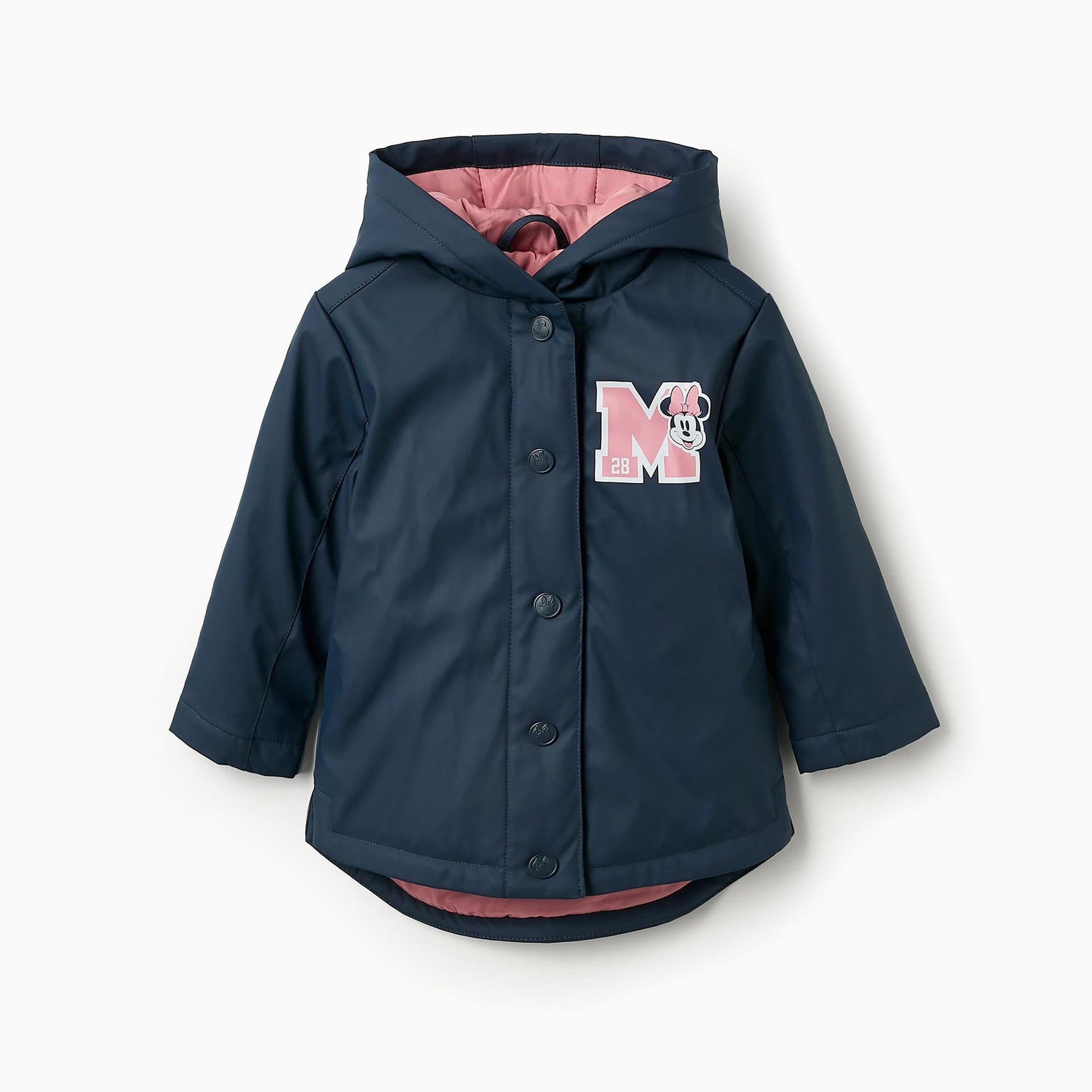 Rubber Parka for Baby Girls 'Minnie', Dark Blue/Pink