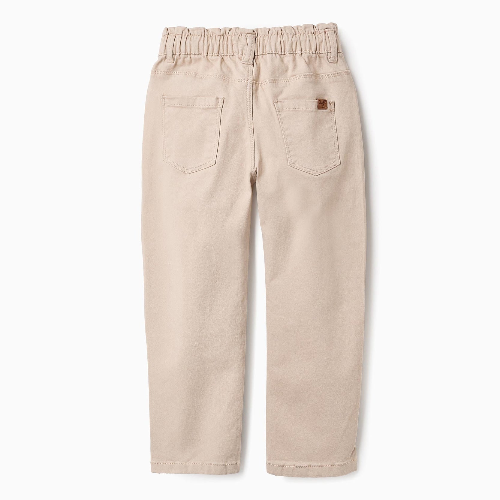 Paperbag Trousers for Girls, Beige