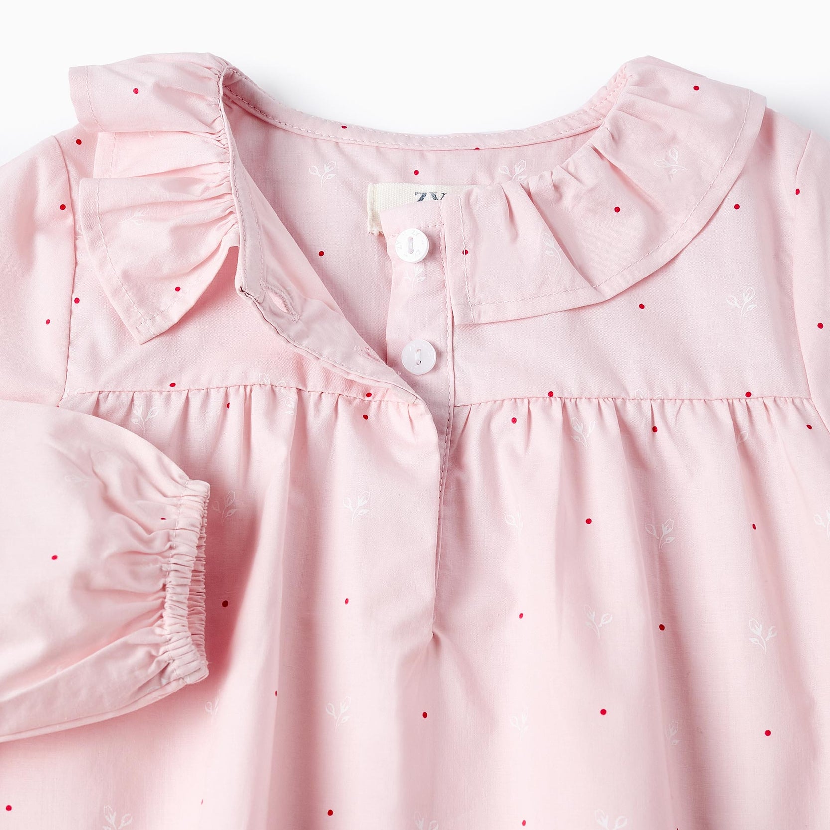 Floral Cotton Blouse for Baby Girls, Pink