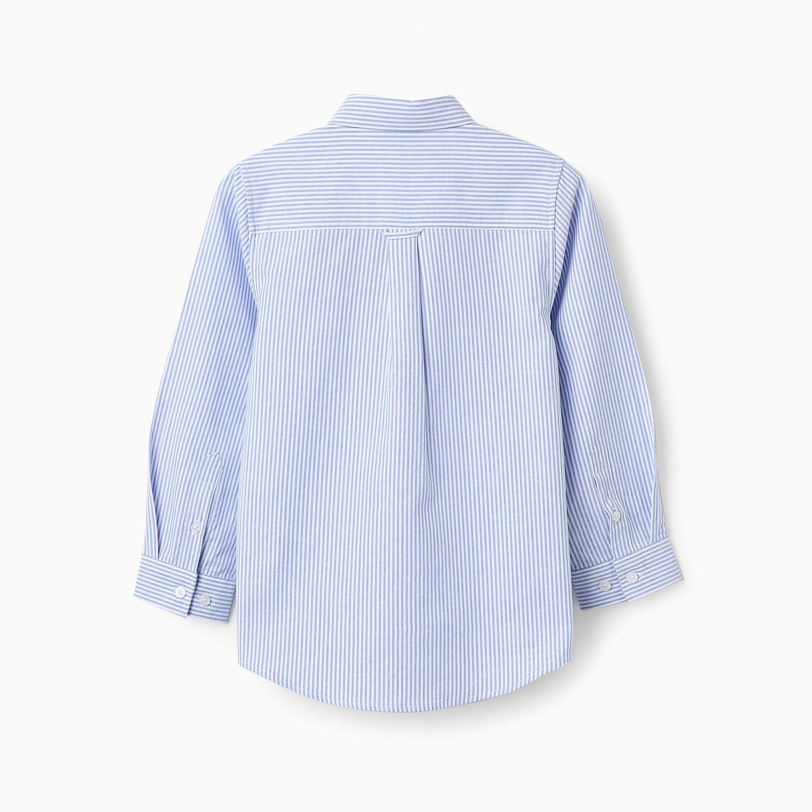Cotton Striped Shirt for Boys, White/Blue