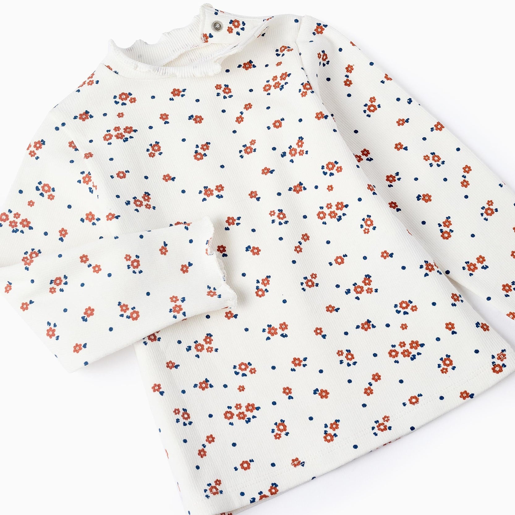 Floral Jumper + Pinafore Dress for Baby Girls, Dark Blue