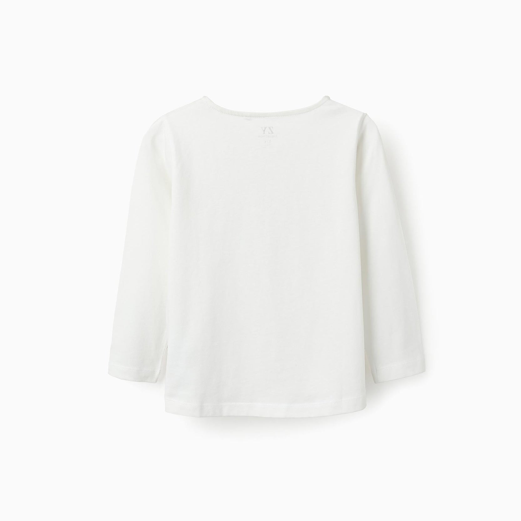 Long-sleeved Cotton T-shirt for Girls 'Oh La La', White