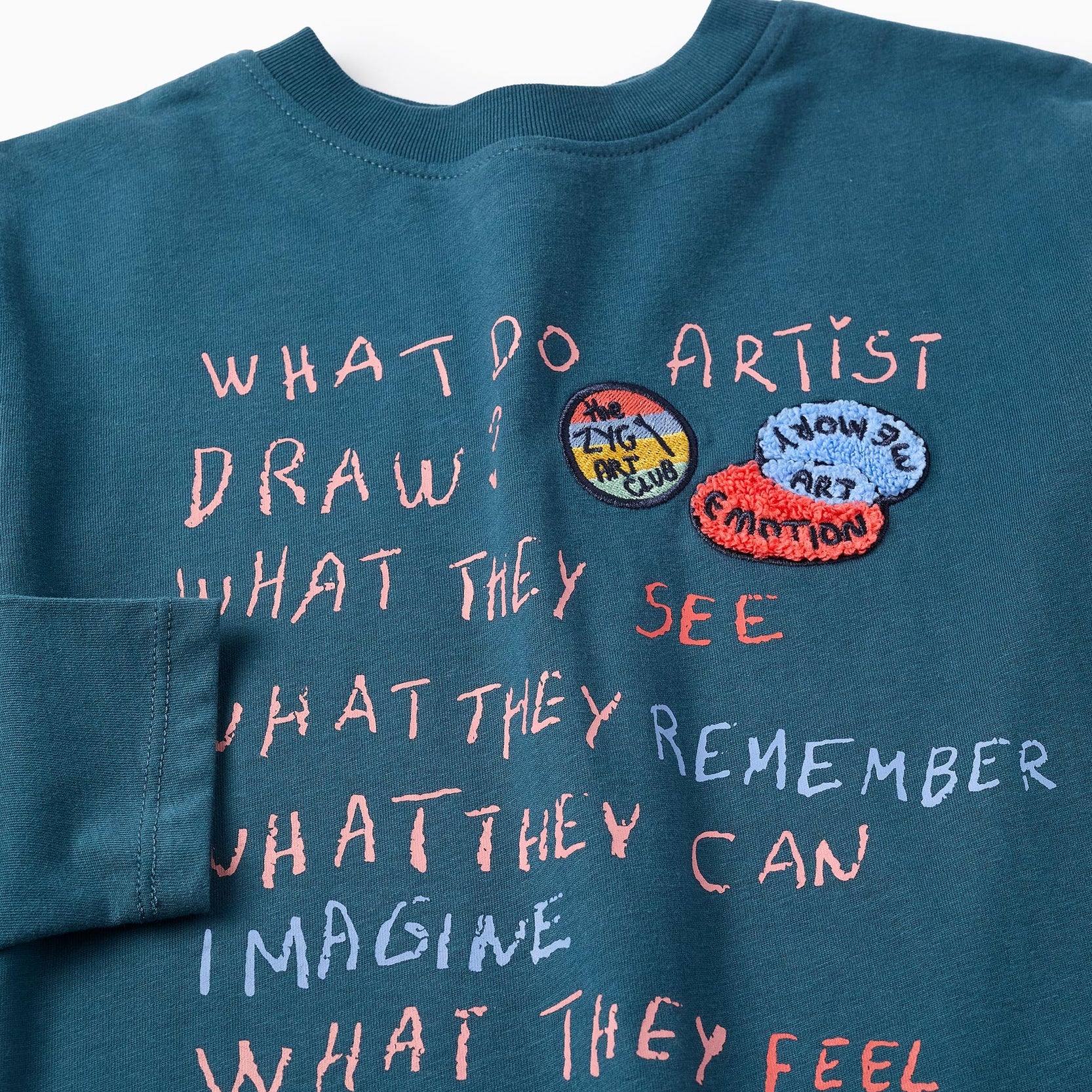 Long Sleeve T-shirt for Girls 'Artist', Turquoise