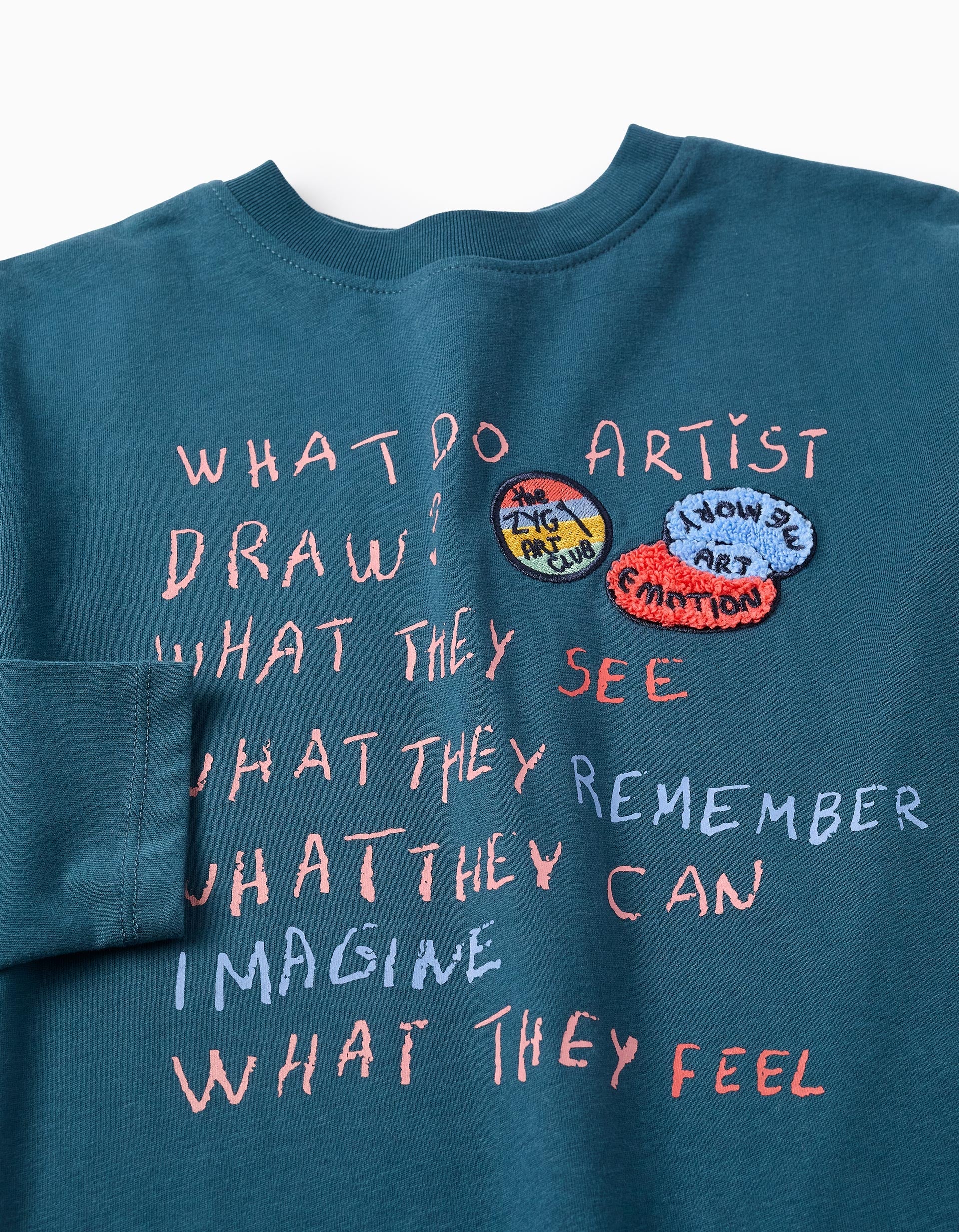 Long Sleeve T-shirt for Girls 'Artist', Turquoise