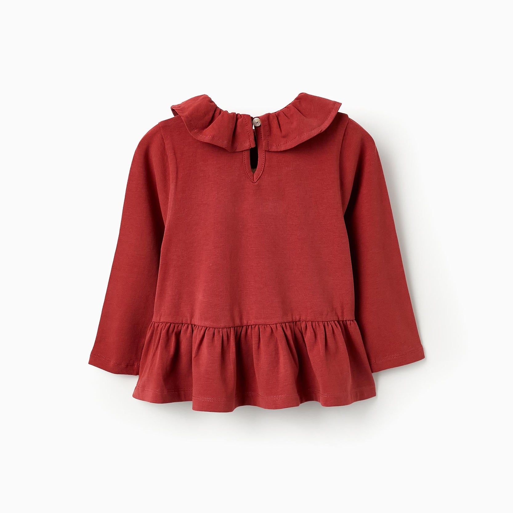Long-sleeved T-shirt with Frills for Girls, Orange