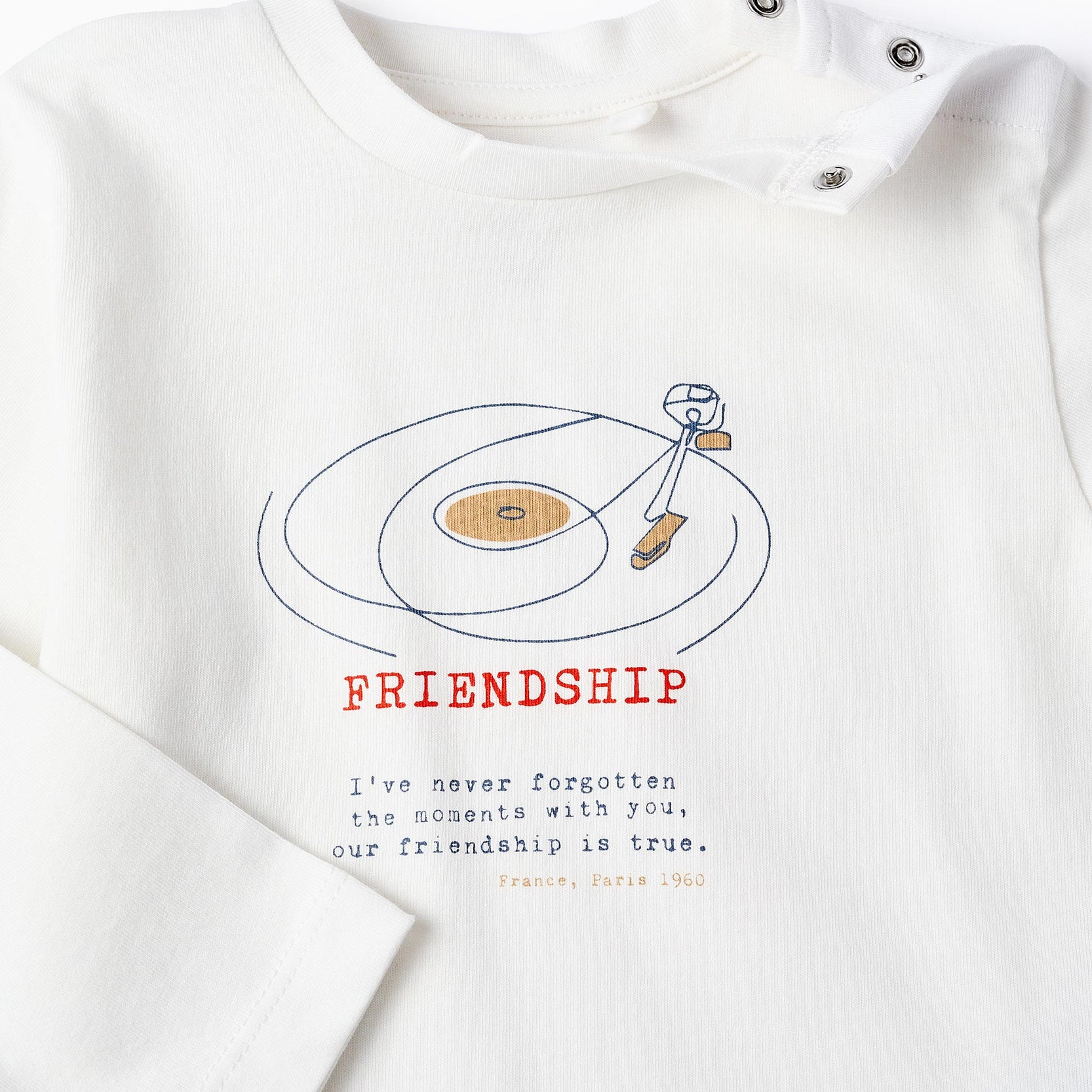 Long-sleeved T-shirt for Baby Boys 'Friendship', White