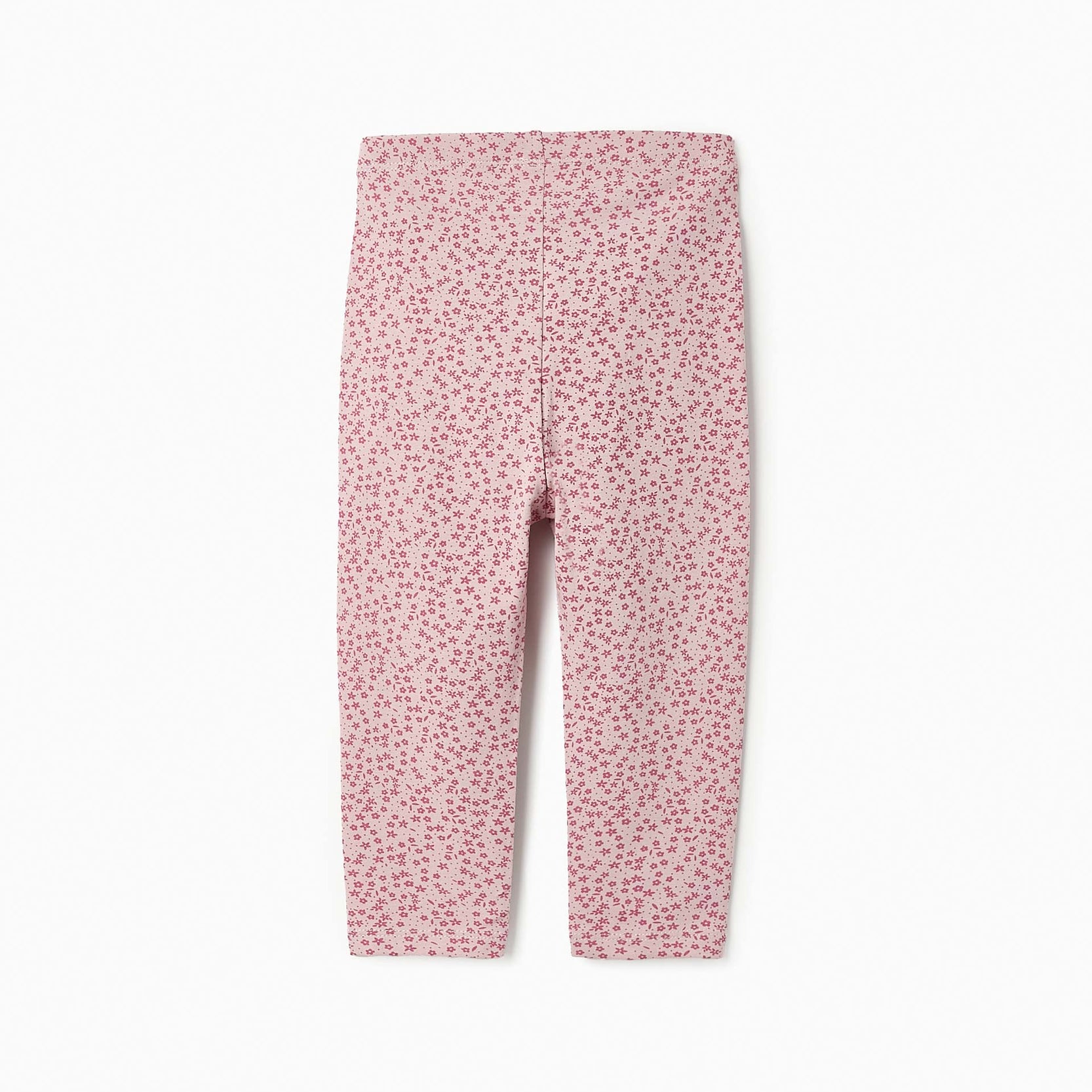 2 Cotton Leggings for Baby Girls, Pink/Floral