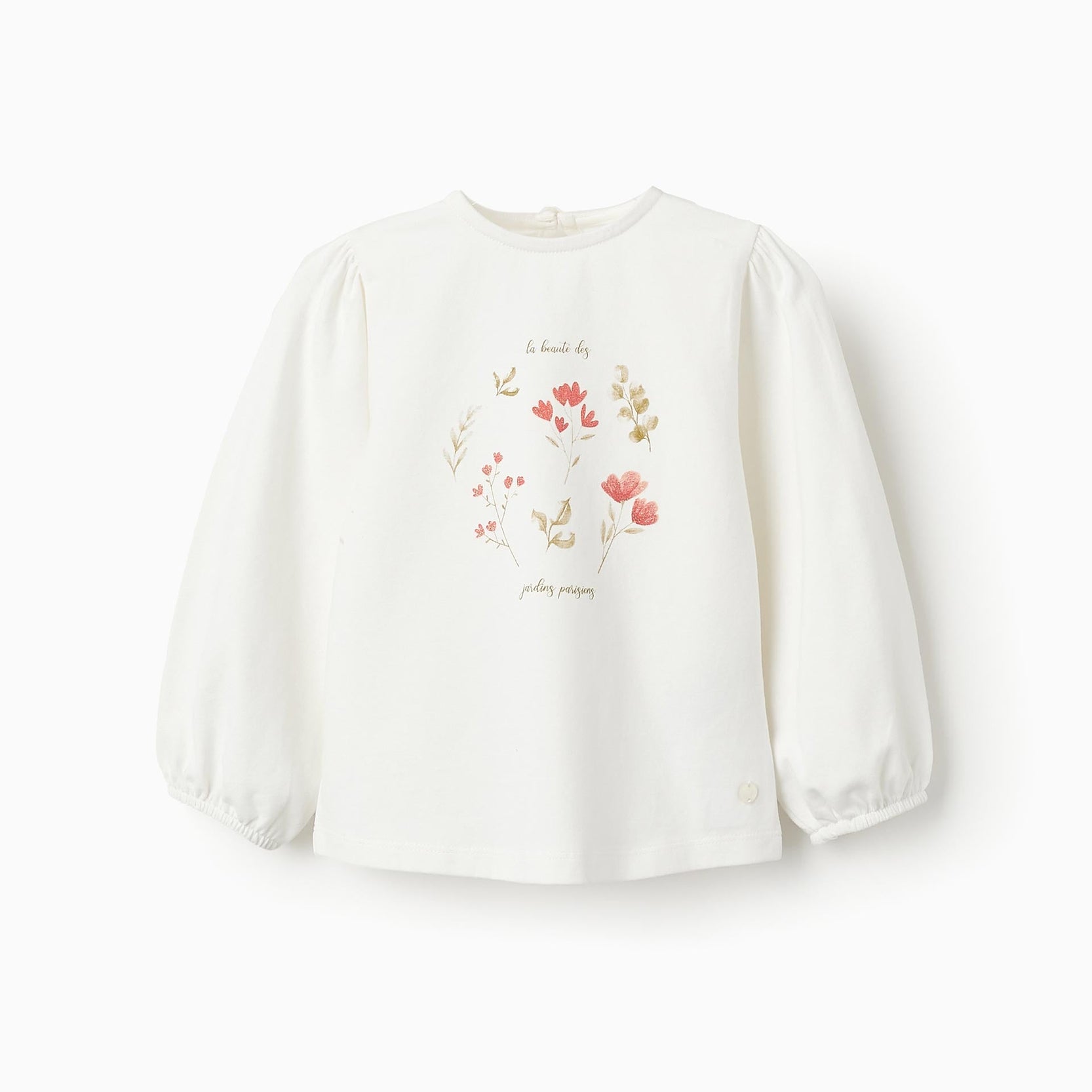 Long-sleeved T-shirt for Baby Girls 'Flowers', White