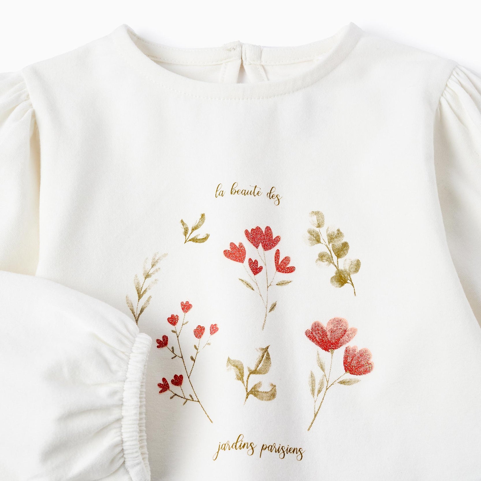 Long-sleeved T-shirt for Baby Girls 'Flowers', White