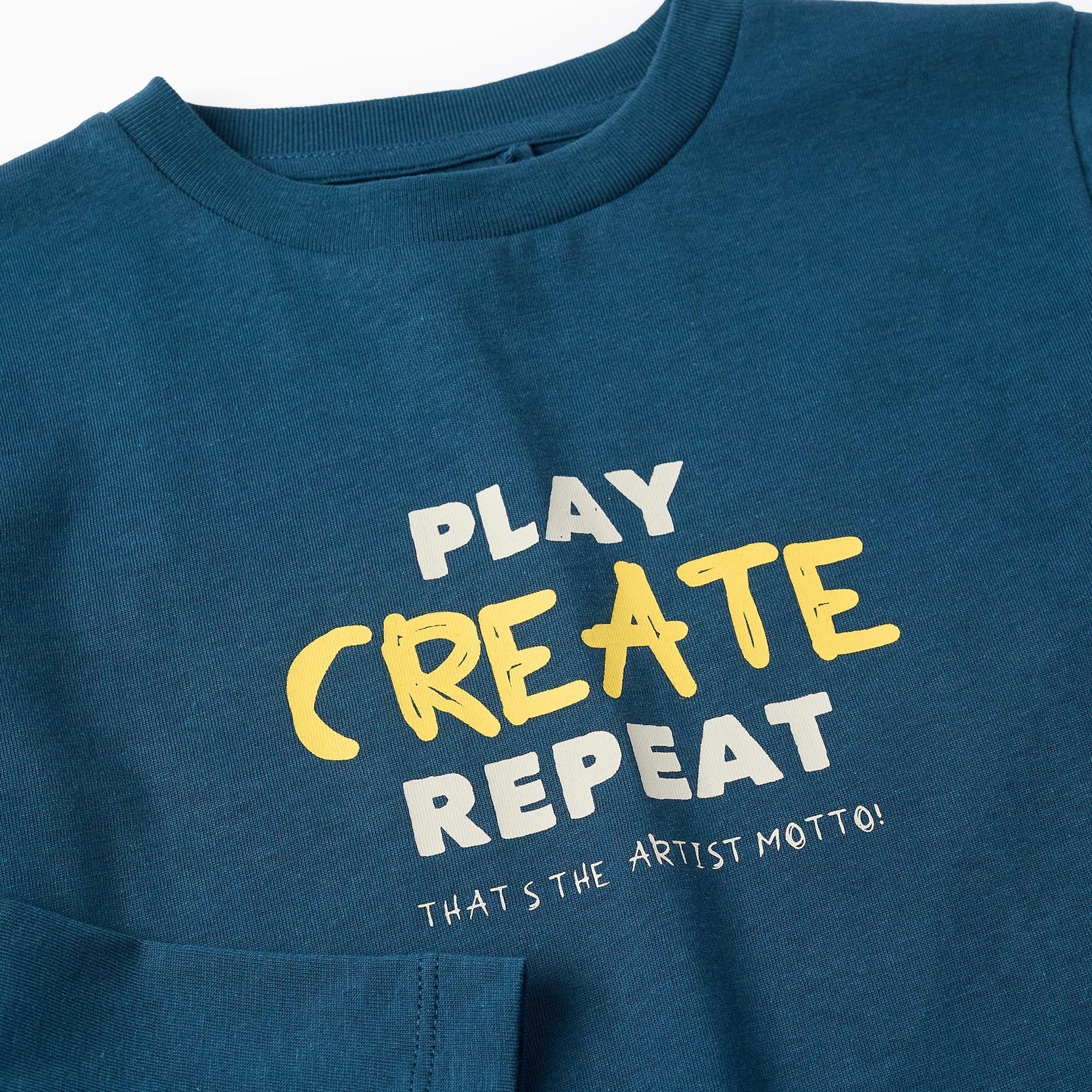 Long Sleeve T-shirt for Boys 'Create', Turquoise